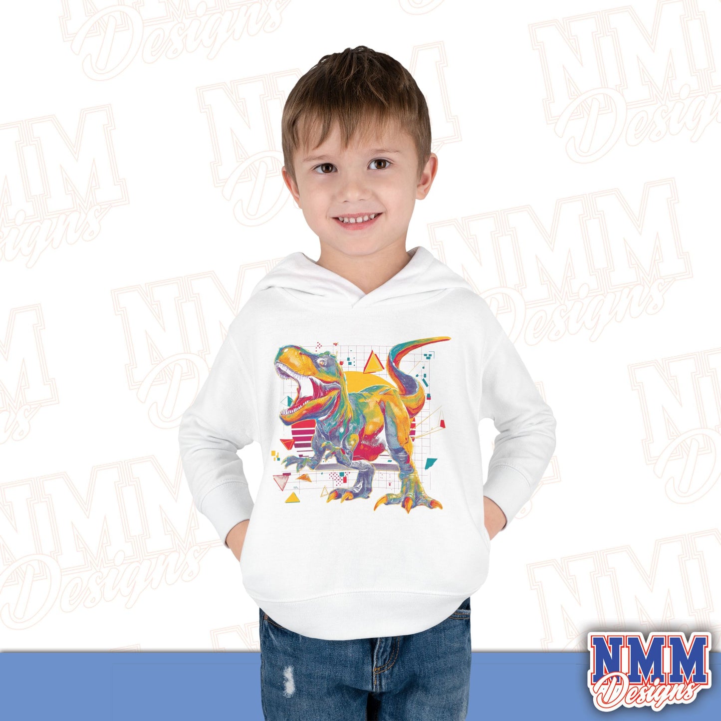 Colorful Dinosaur Toddler Pullover Hoodie
