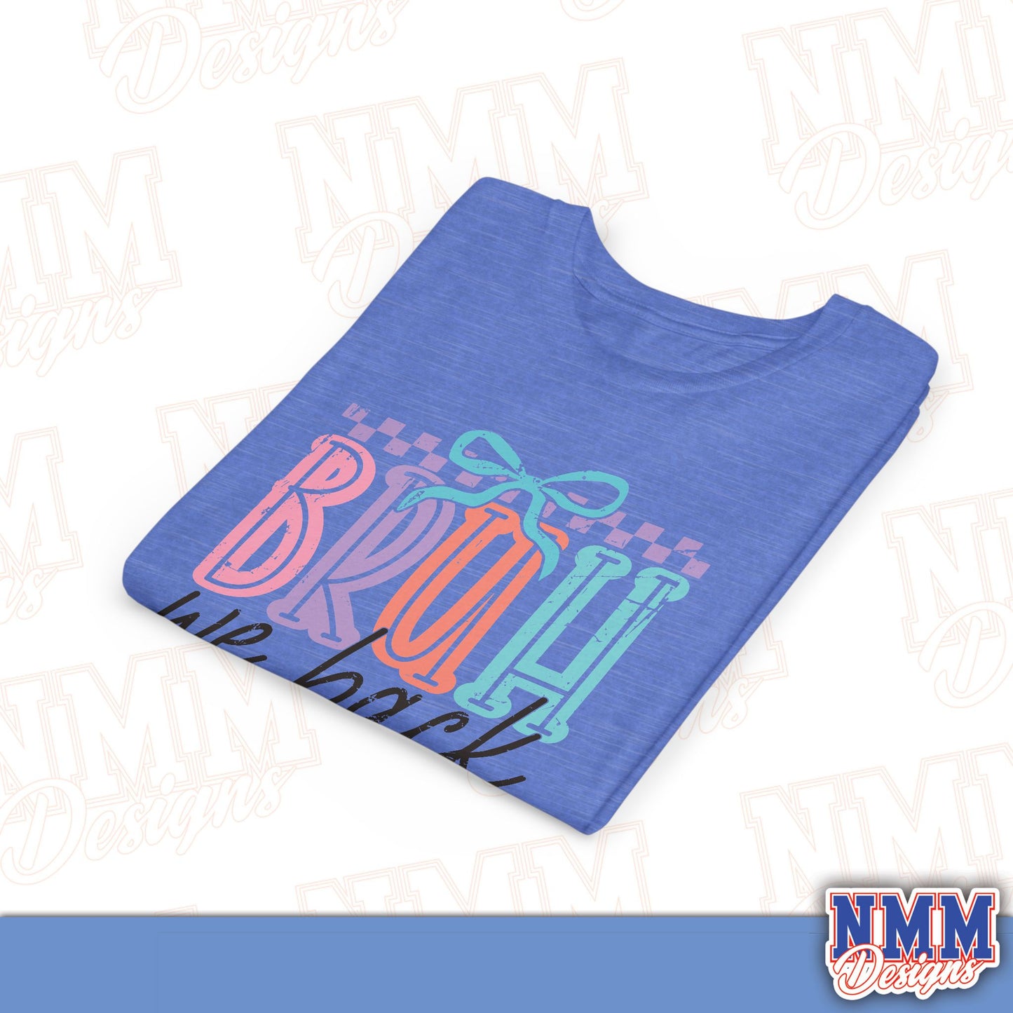 Colorful Youth Short Sleeve Tee - 'Bruh We Back' Fun Graphic T-Shirt for Kids, Birthday Gift, Everyday Wear, Summer Vibes, Trendy Apparel