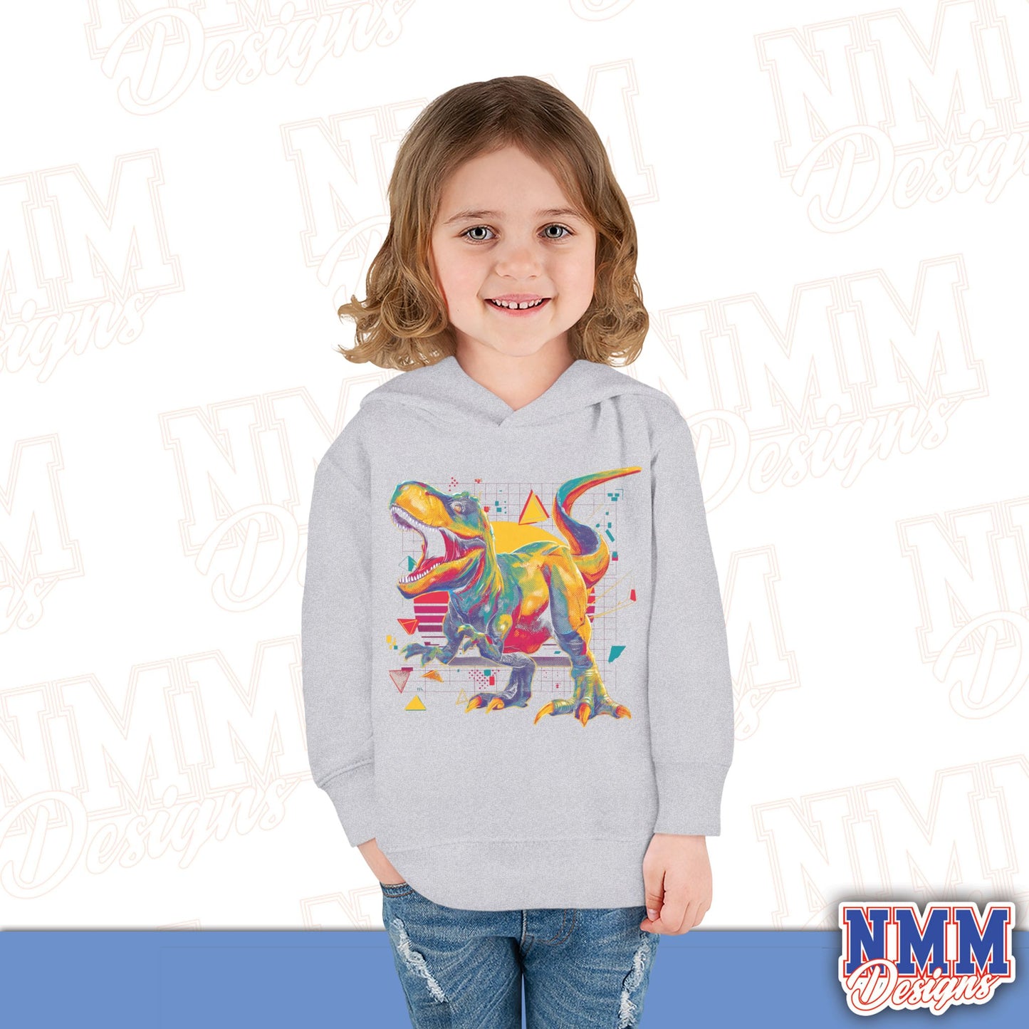 Colorful Dinosaur Toddler Pullover Hoodie