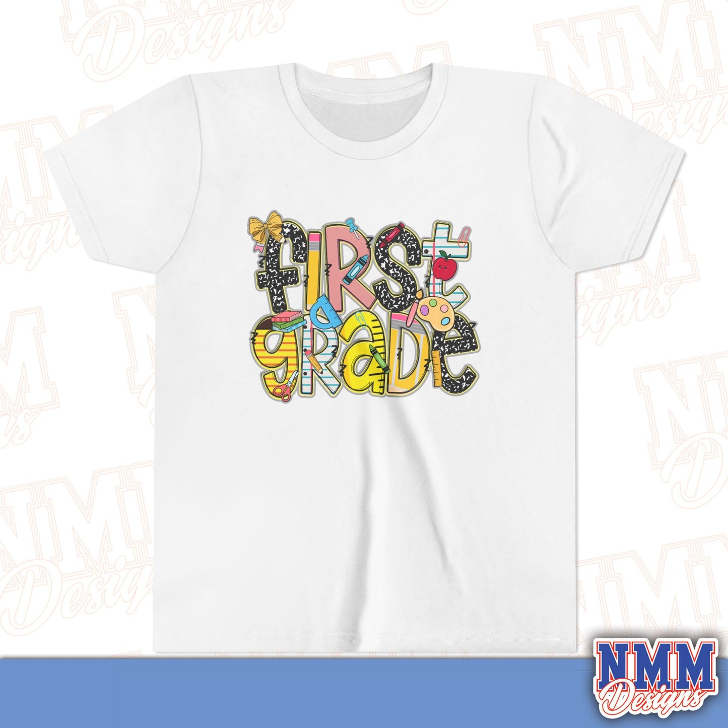 First Grade Back to School Youth Shirt, Kids Sportswear, School Spirit Apparel, Back to School