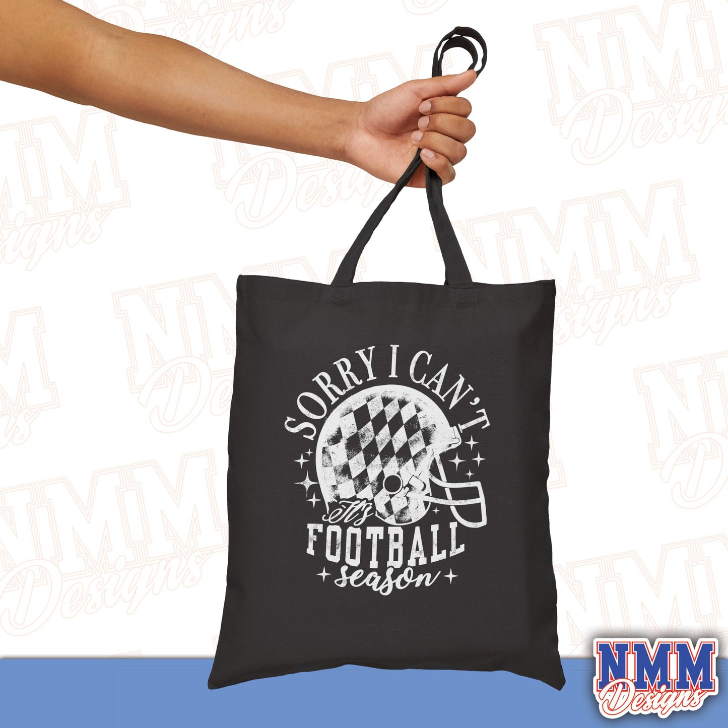 Football Season Cotton Canvas Tote Bag, Eco-Friendly Shopping Bag, Game Day Essentials, Sports Fan Gear, Trendy Tote for Holidays