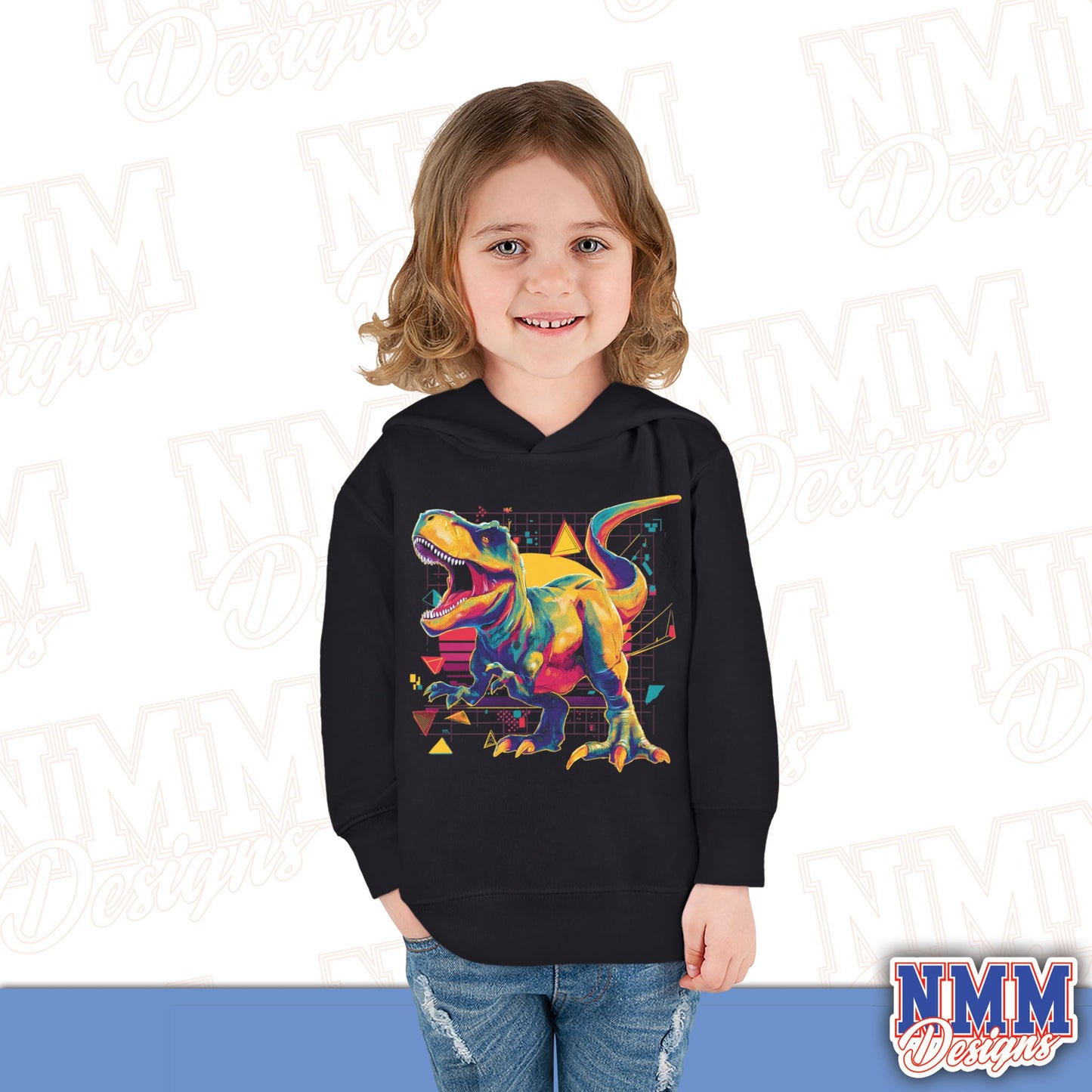 Colorful Dinosaur Toddler Pullover Hoodie