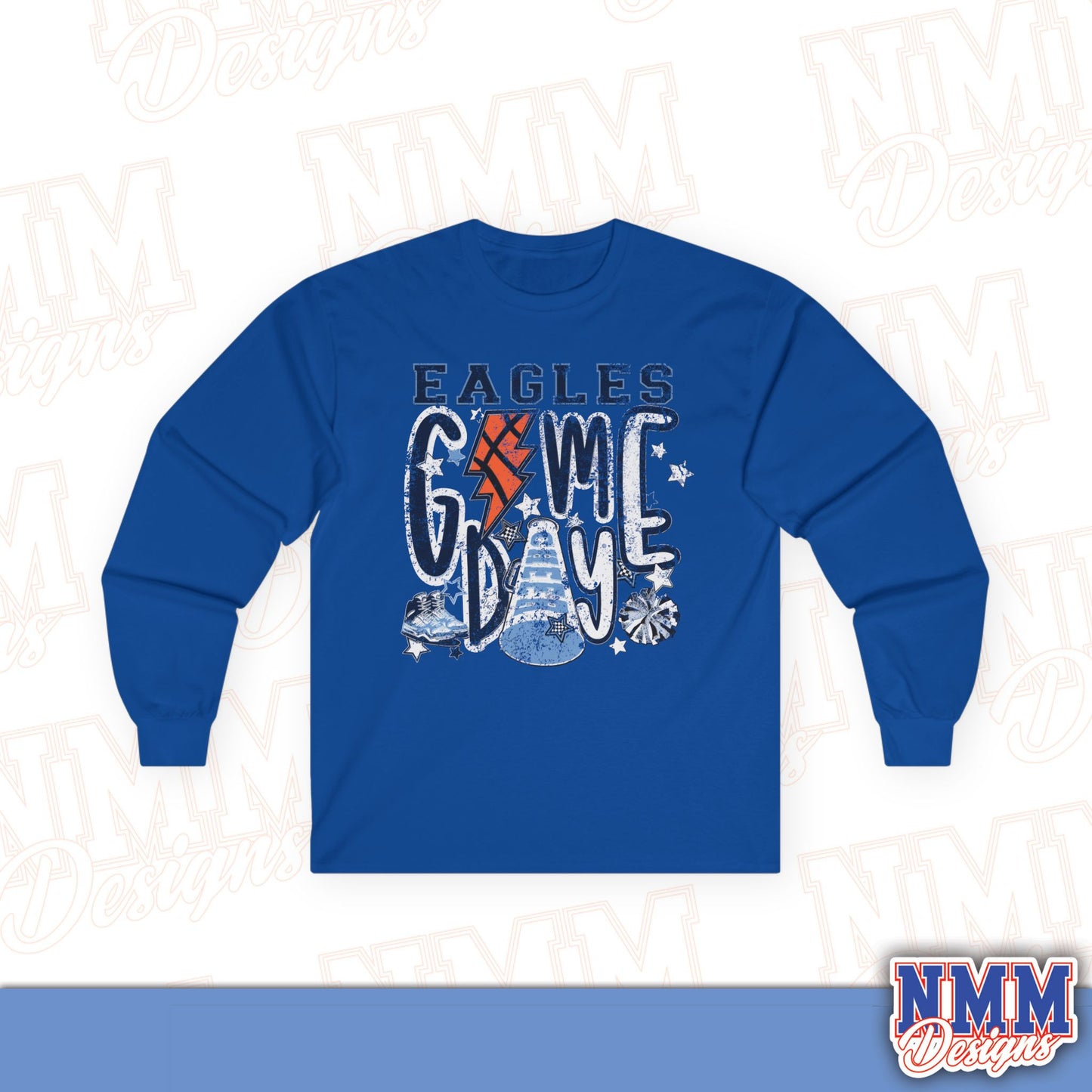 Eagles Game Day Long Sleeve Tee — Lightning Guitar Tailgate Shirt