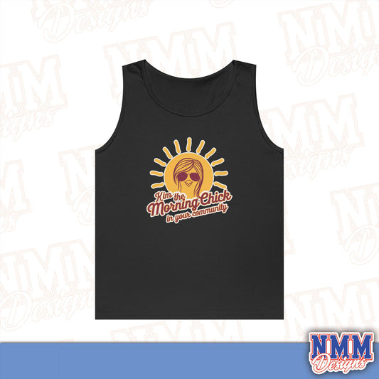 Morning Chick Unisex Heavy Cotton Tank Top | Summer Style, Gift for Her, Casual Wear, Festival Outfit, Community Spirit