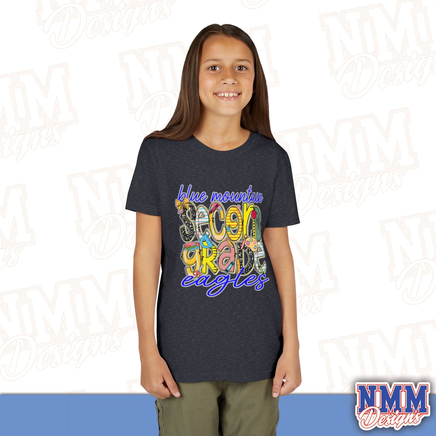 Blue Mountain Eagles Second Grade Youth Shirt, Kids Sportswear, School Spirit Apparel, Back to School