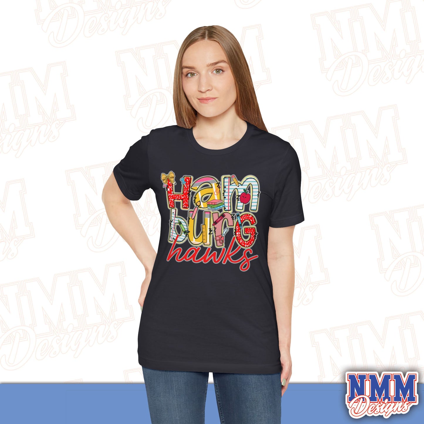 Hamburg Hawks Tee Shirt, Unisex Graphic T-Shirt, Casual Wear, Perfect for School Spirit, Gifts for Sports Fans, Summer Outfit