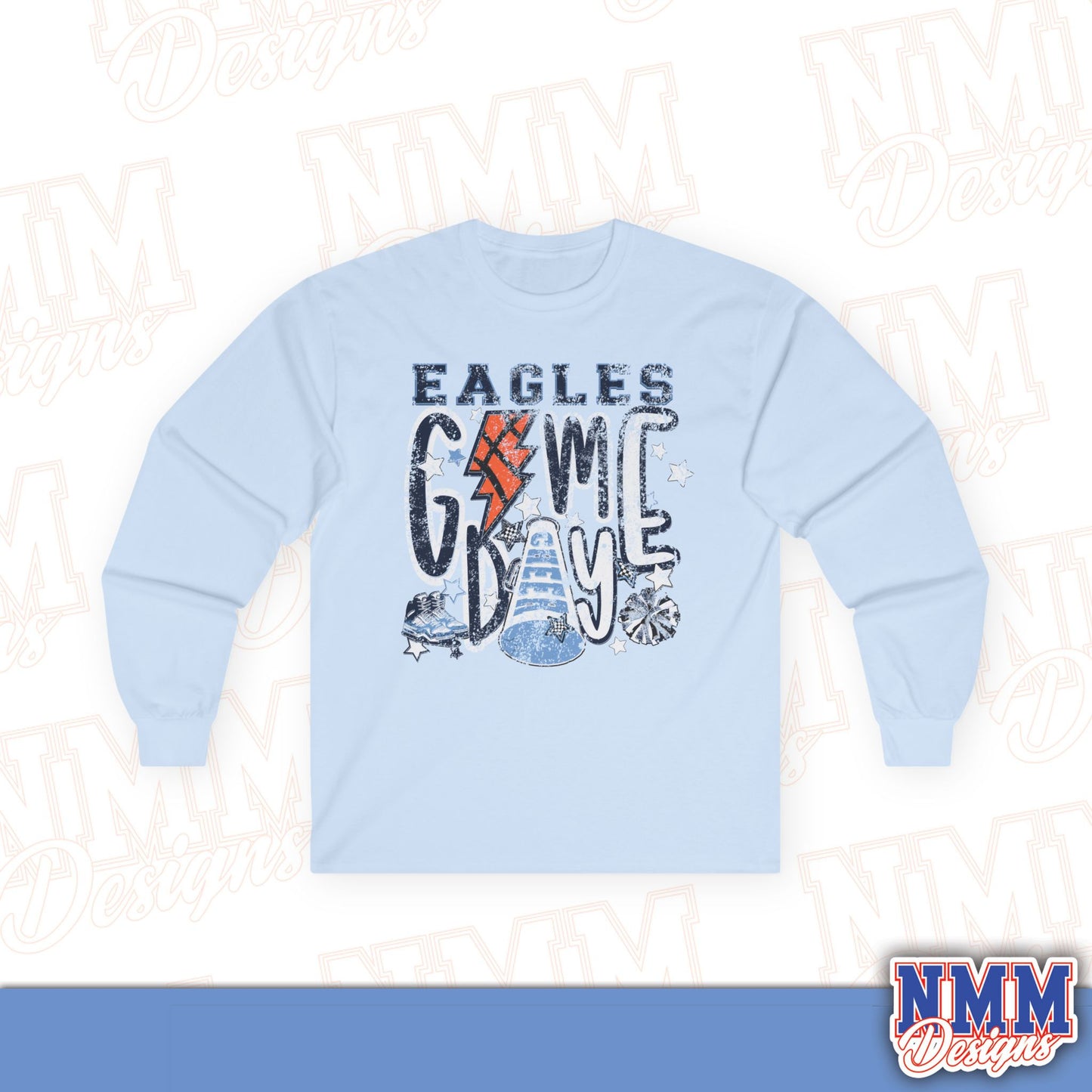 Eagles Game Day Long Sleeve Tee — Lightning Guitar Tailgate Shirt