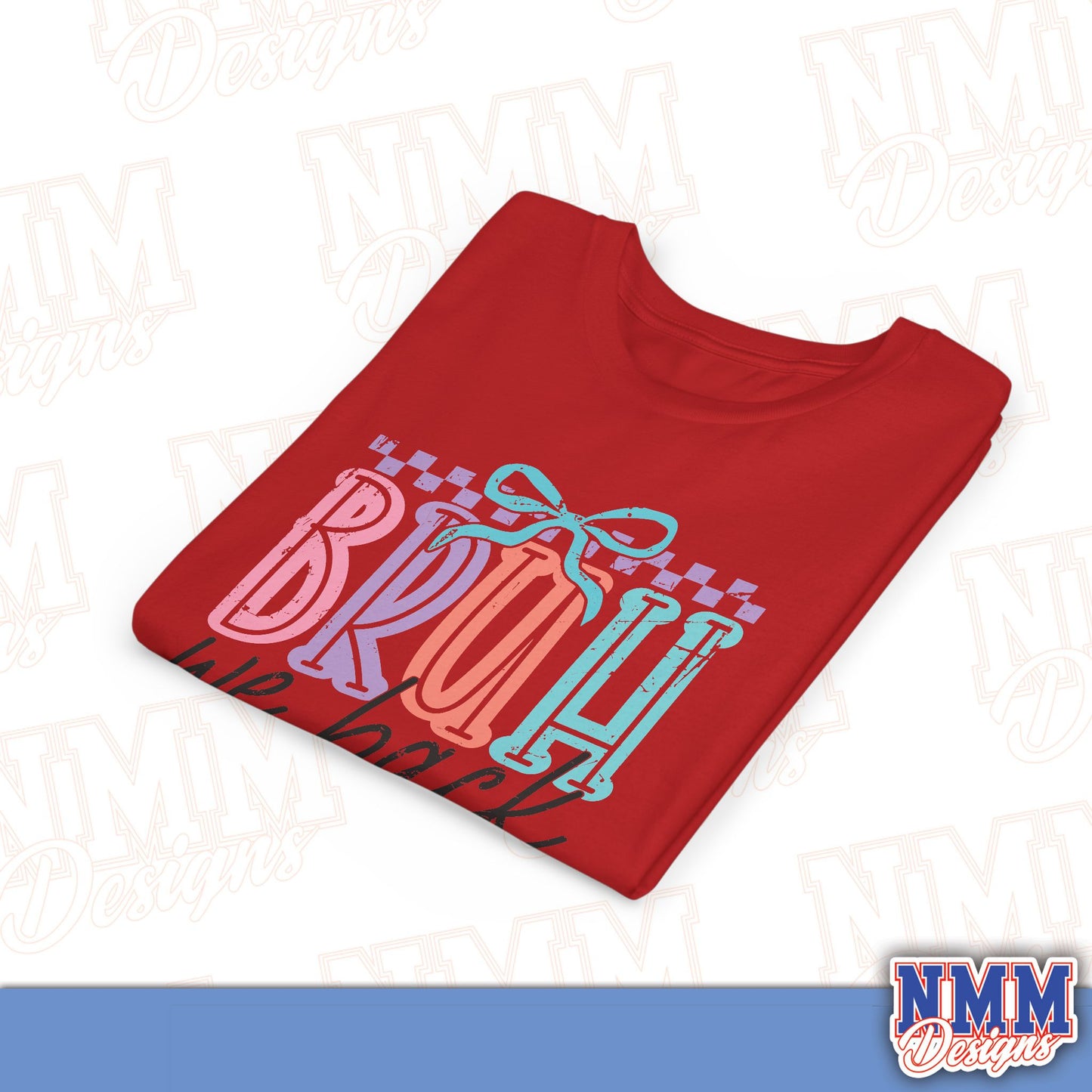 Colorful Youth Short Sleeve Tee - 'Bruh We Back' Fun Graphic T-Shirt for Kids, Birthday Gift, Everyday Wear, Summer Vibes, Trendy Apparel