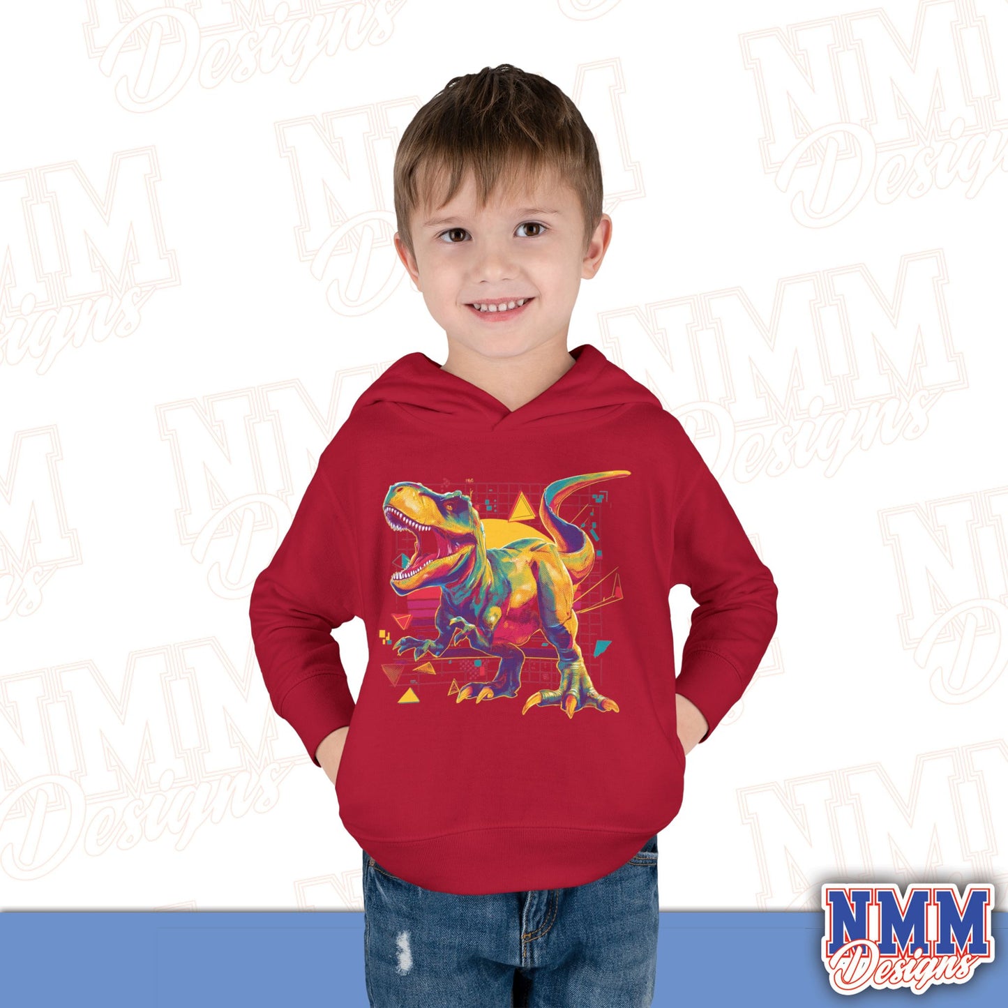 Colorful Dinosaur Toddler Pullover Hoodie