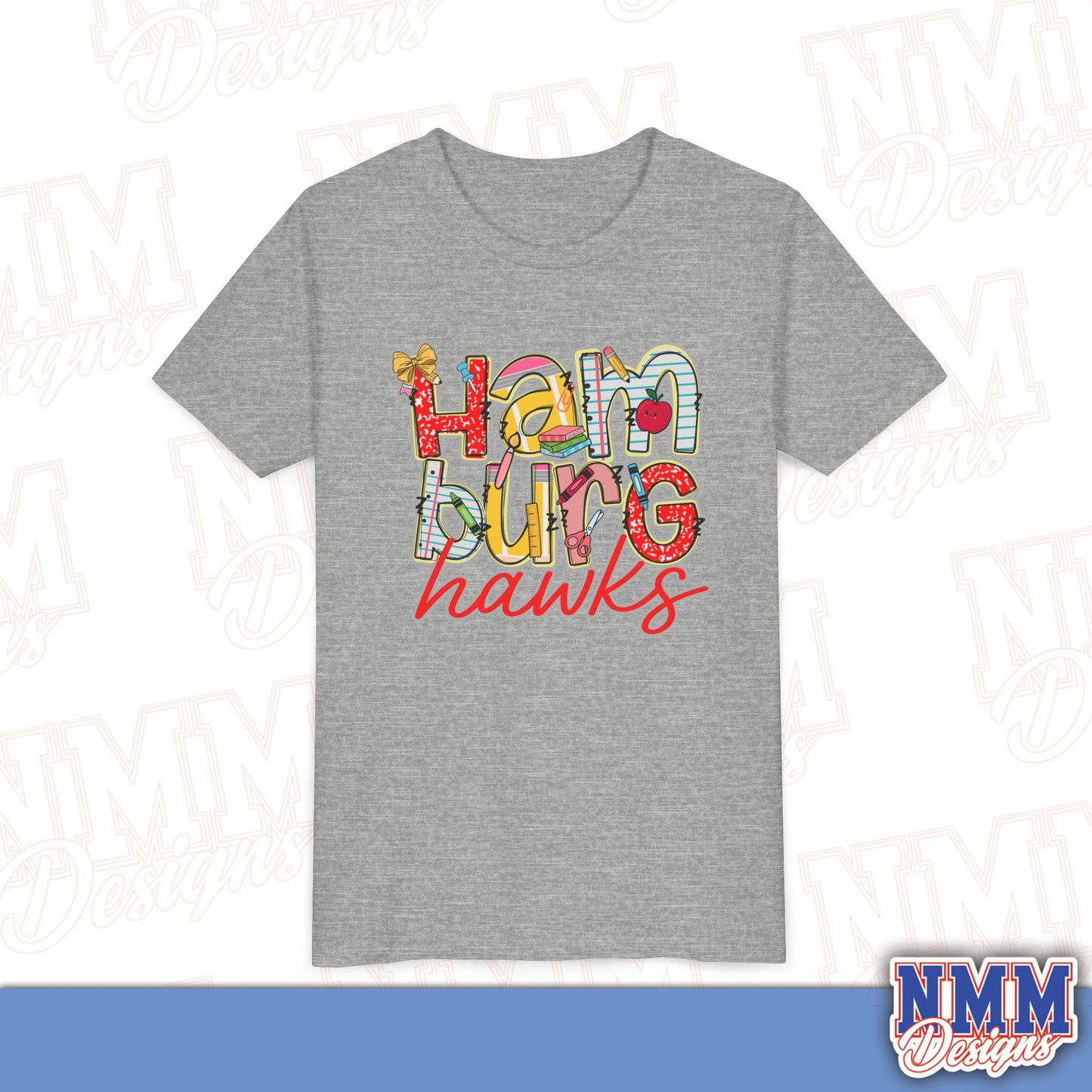 Hamburg Hawks Youth Shirt, Kids Sportswear,School Spirit Apparel, Back to School