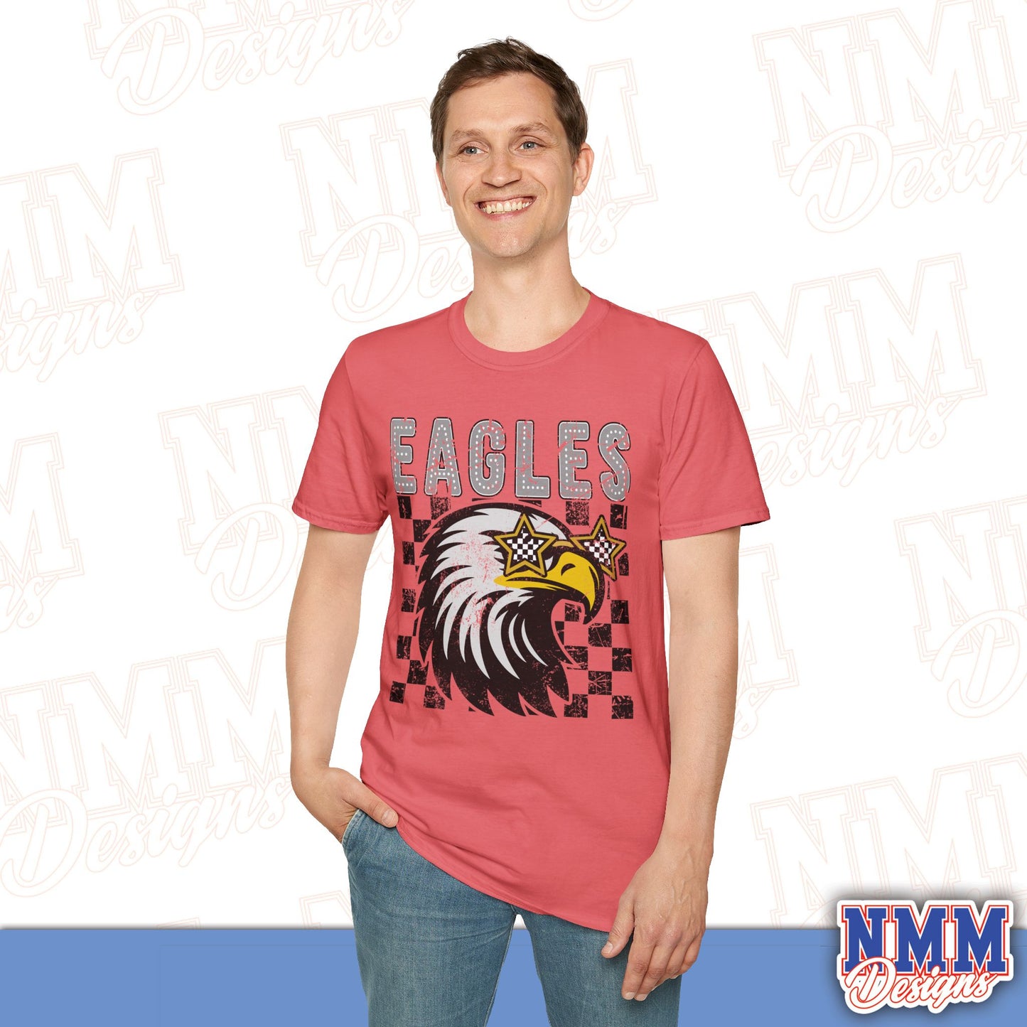 Eagle Graphic T-Shirt, Vintage Style Eagle Tee, Unisex Softstyle Shirt, Perfect for Game Day, Eagle Lover Gift, Casual Wear