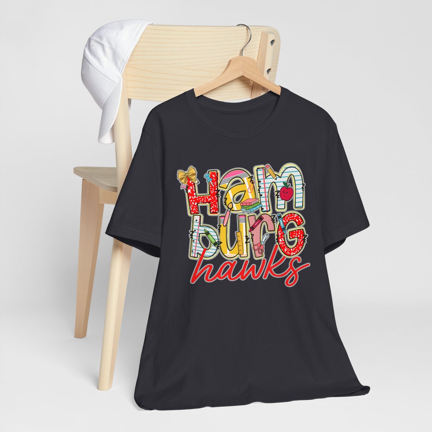 Hamburg Hawks Tee Shirt, Unisex Graphic T-Shirt, Casual Wear, Perfect for School Spirit, Gifts for Sports Fans, Summer Outfit