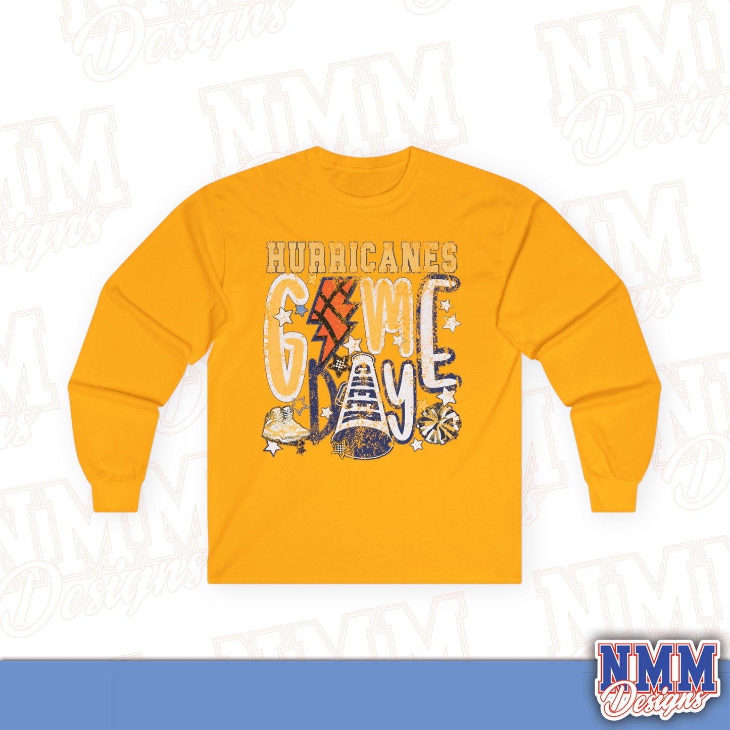 Hurricanes Game Day Long Sleeve Tee — Vintage School Spirit Football Shirt