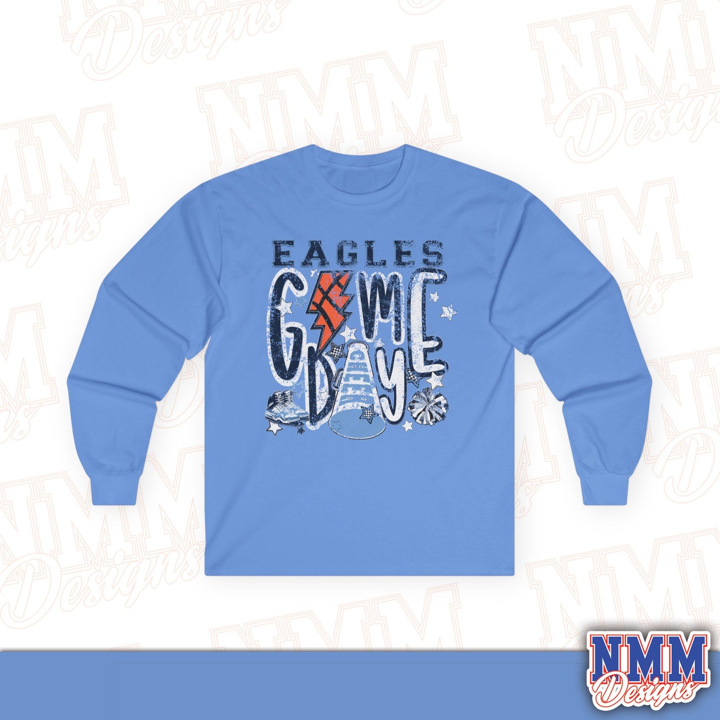 Eagles Game Day Long Sleeve Tee — Lightning Guitar Tailgate Shirt