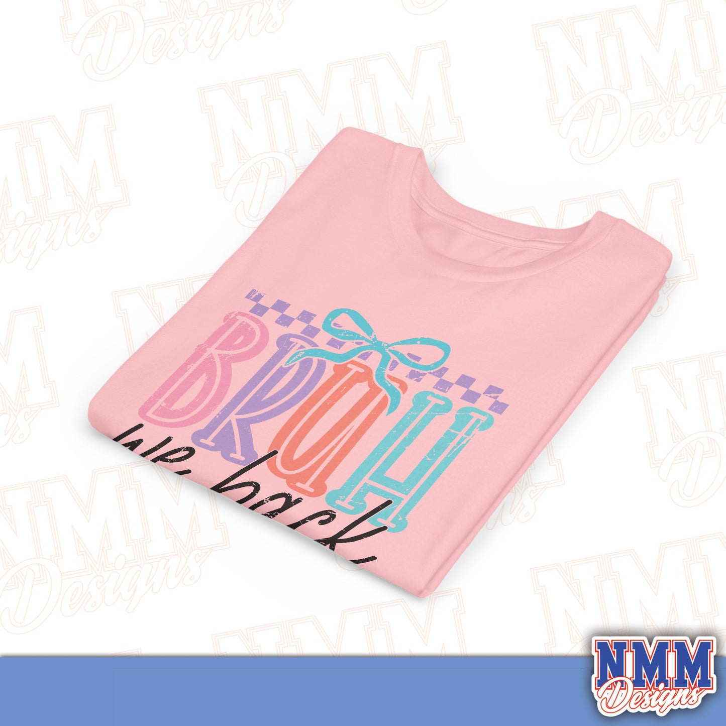 Colorful Youth Short Sleeve Tee - 'Bruh We Back' Fun Graphic T-Shirt for Kids, Birthday Gift, Everyday Wear, Summer Vibes, Trendy Apparel