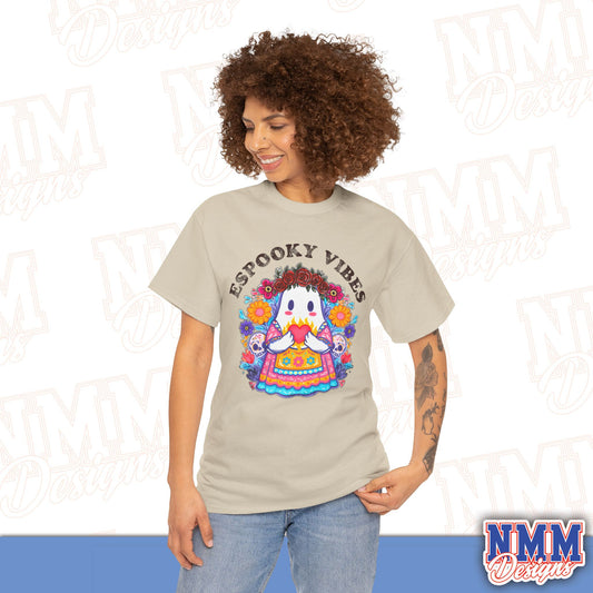 Unisex Espooky Vibes Tee | Halloween T-Shirt, Cute Ghost Shirt, Fall Fashion, Gift for Her, Casual Wear