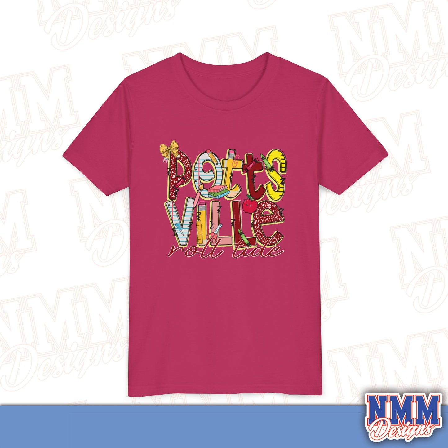 Pottsville Crimson Tide Youth Shirt, Kids Sportswear, School Spirit Apparel, Back to School
