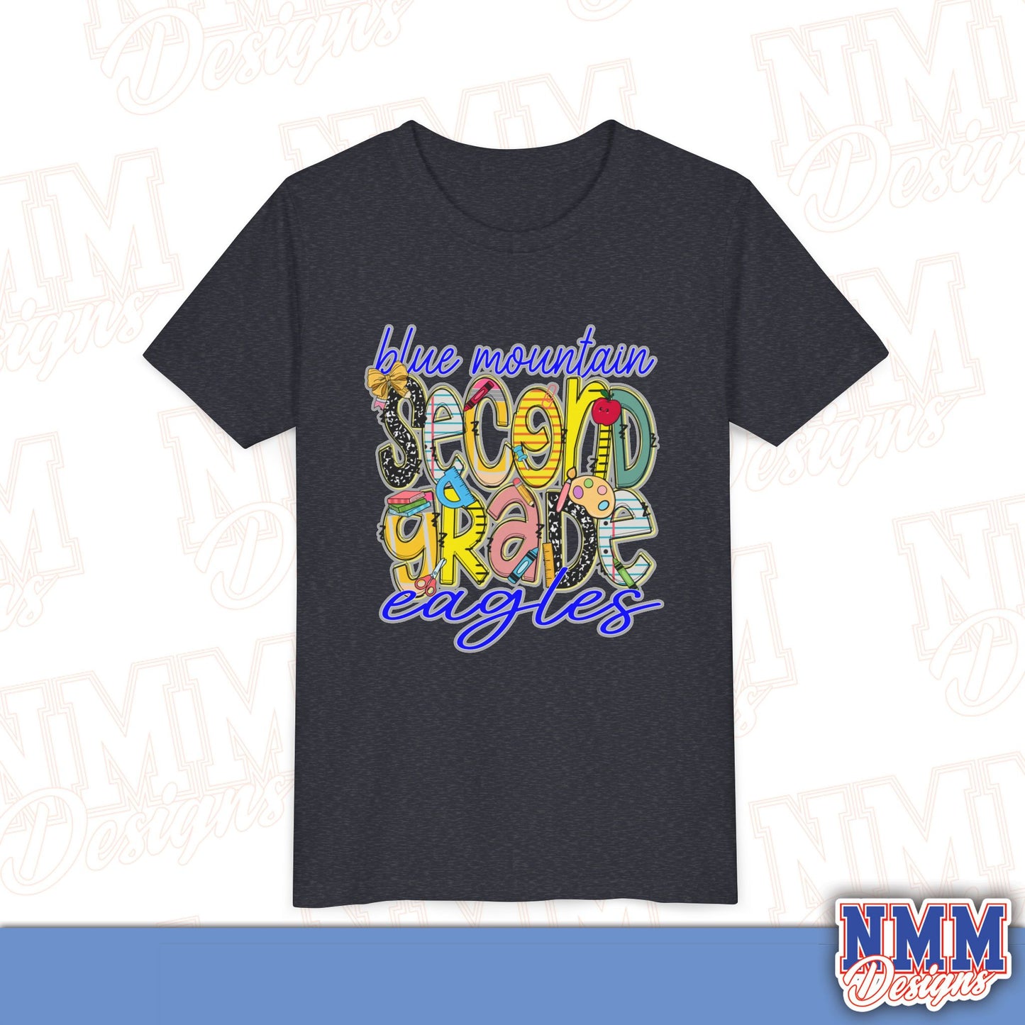 Blue Mountain Eagles Second Grade Youth Shirt, Kids Sportswear, School Spirit Apparel, Back to School