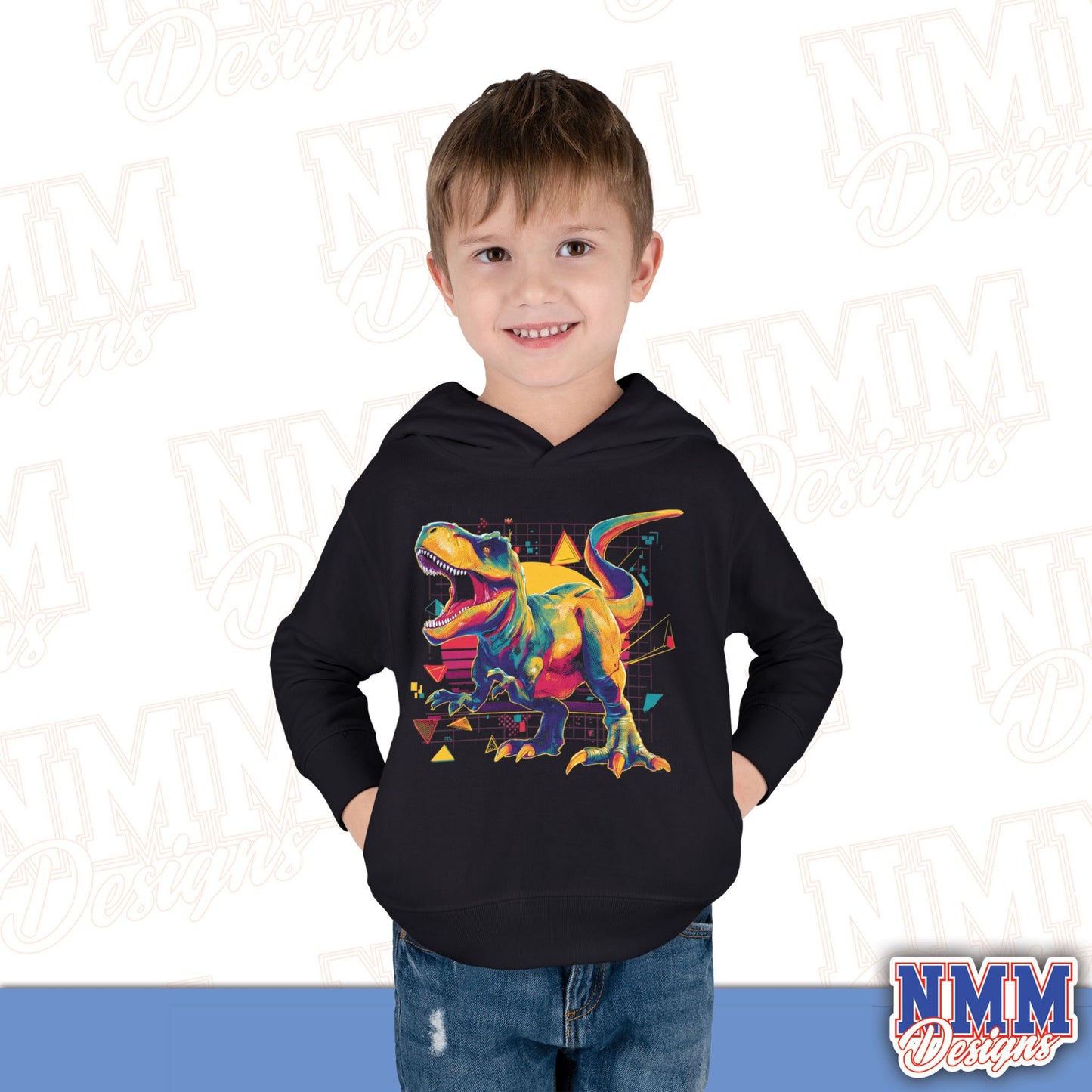 Colorful Dinosaur Toddler Pullover Hoodie