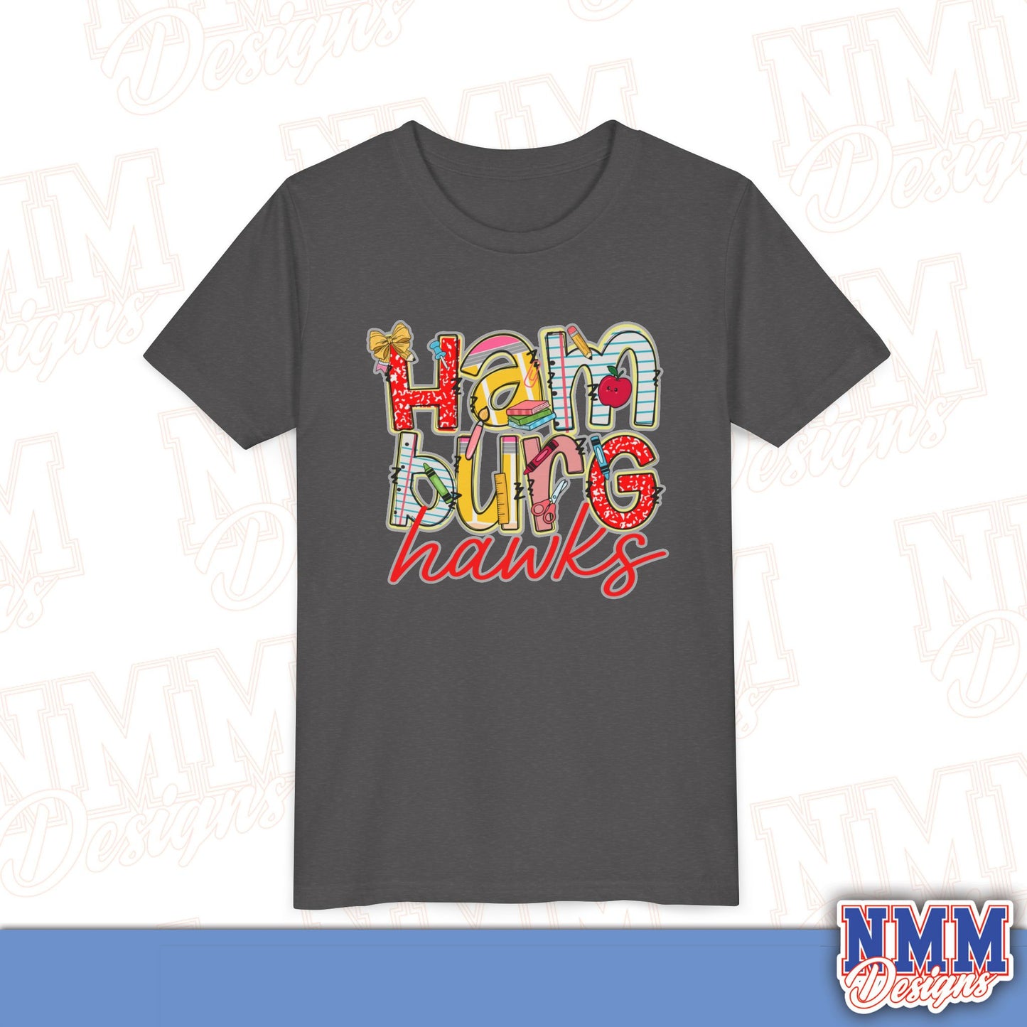 Hamburg Hawks Youth Shirt, Kids Sportswear,School Spirit Apparel, Back to School