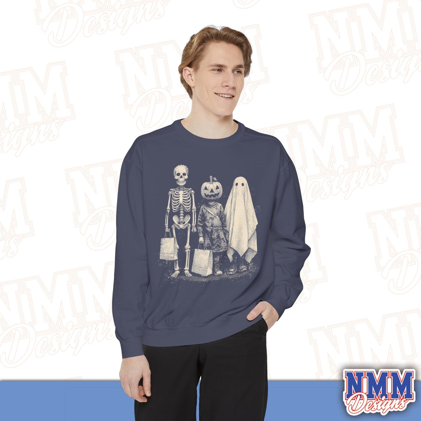 Halloween Skeleton Pumpkin Ghost Sweatshirt, Cozy Fall Wear, Unisex Sweatshirt for Halloween, Gift for Halloween Lovers, Spooky Season [...]