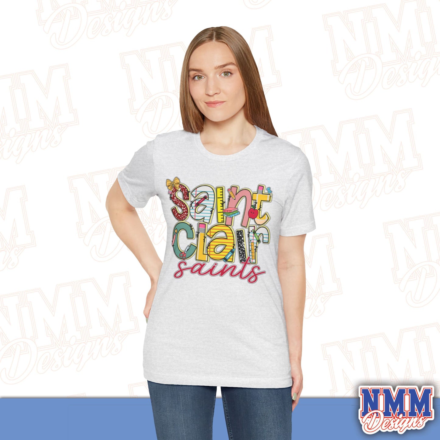 Saint Clair School Tee Shirt, Unisex Graphic T-Shirt, Casual Wear, Perfect for School Spirit, Gifts for Sports Fans, Summer Outfit
