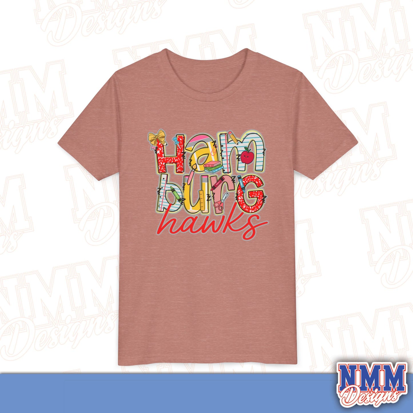 Hamburg Hawks Youth Shirt, Kids Sportswear,School Spirit Apparel, Back to School