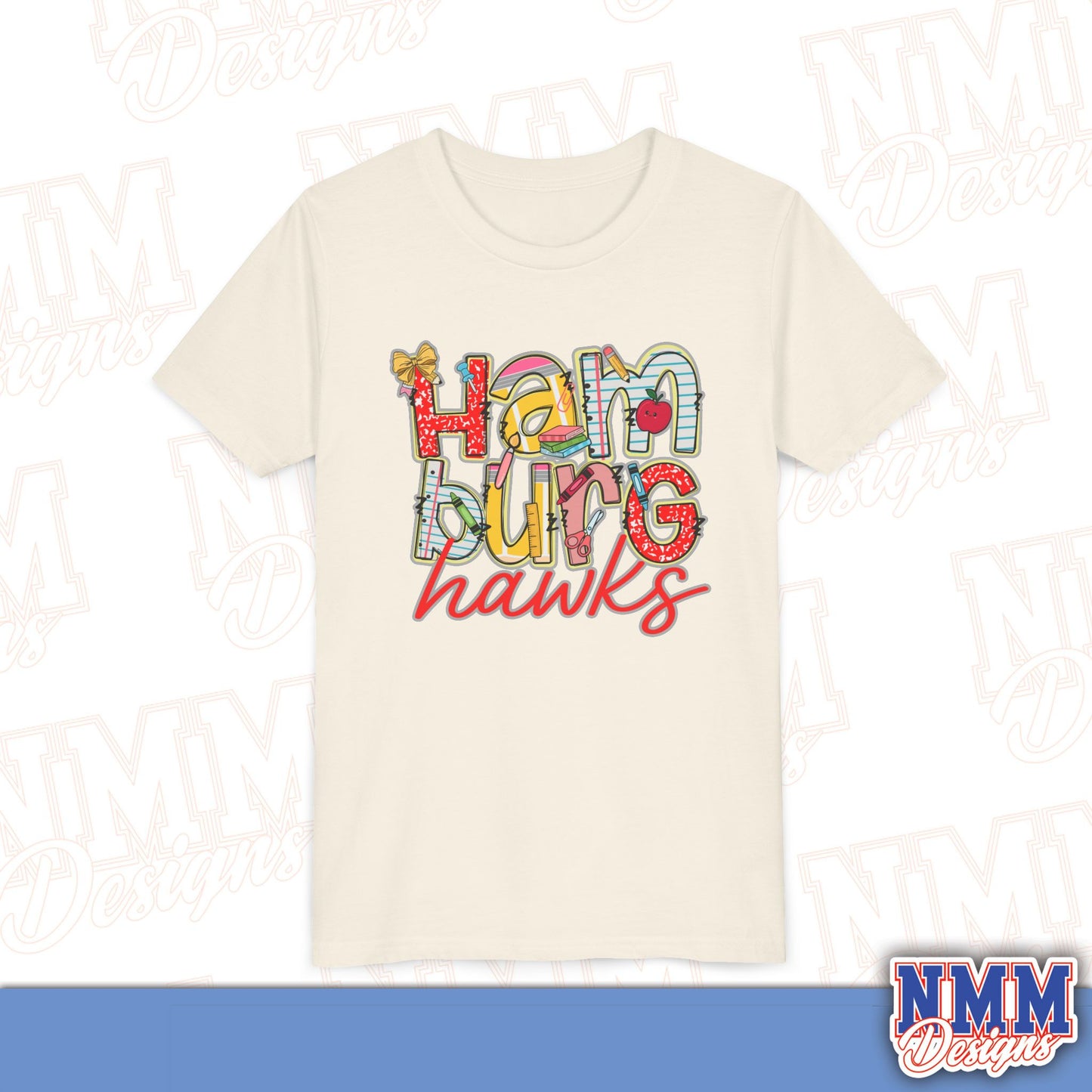 Hamburg Hawks Youth Shirt, Kids Sportswear,School Spirit Apparel, Back to School