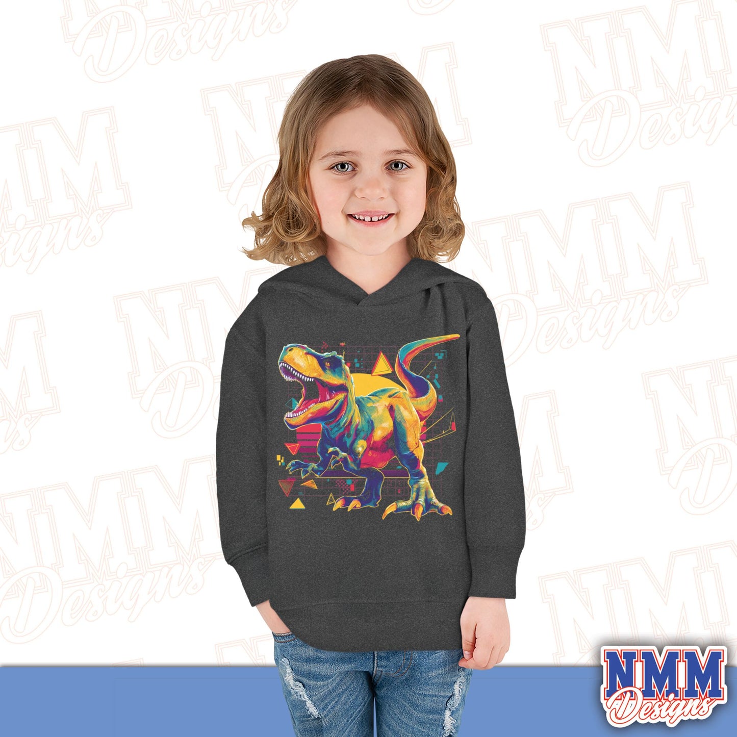 Colorful Dinosaur Toddler Pullover Hoodie