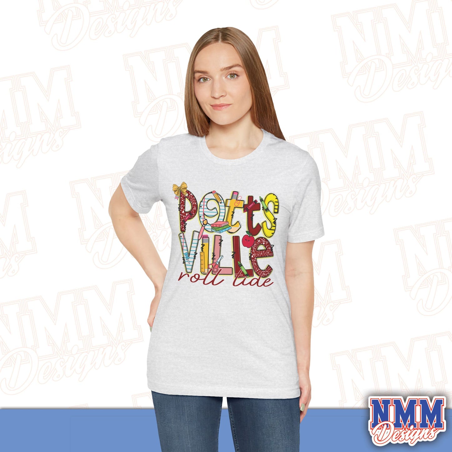 Pottsvile Crimson Tide Tee Shirt, Unisex Graphic T-Shirt, Casual Wear, Perfect for School Spirit, Gifts for Sports Fans, Summer Outfit