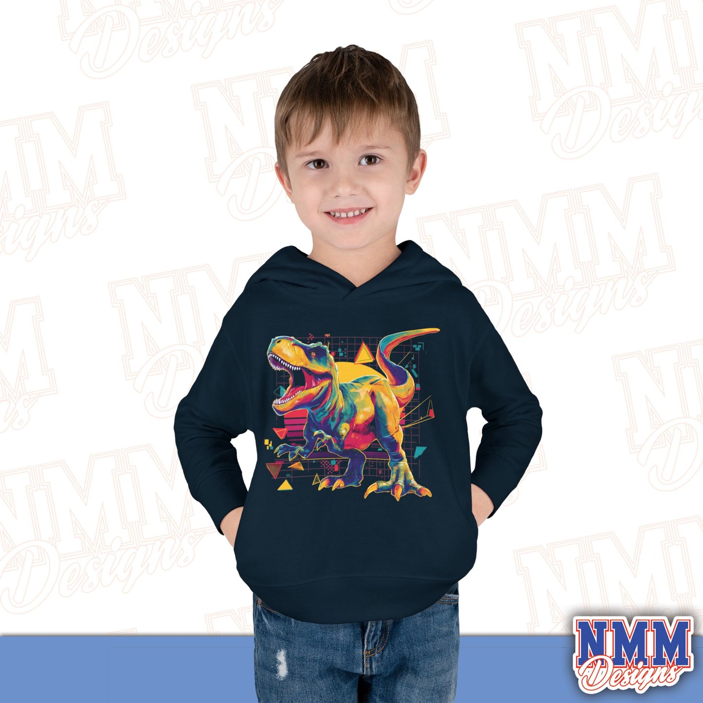 Colorful Dinosaur Toddler Pullover Hoodie