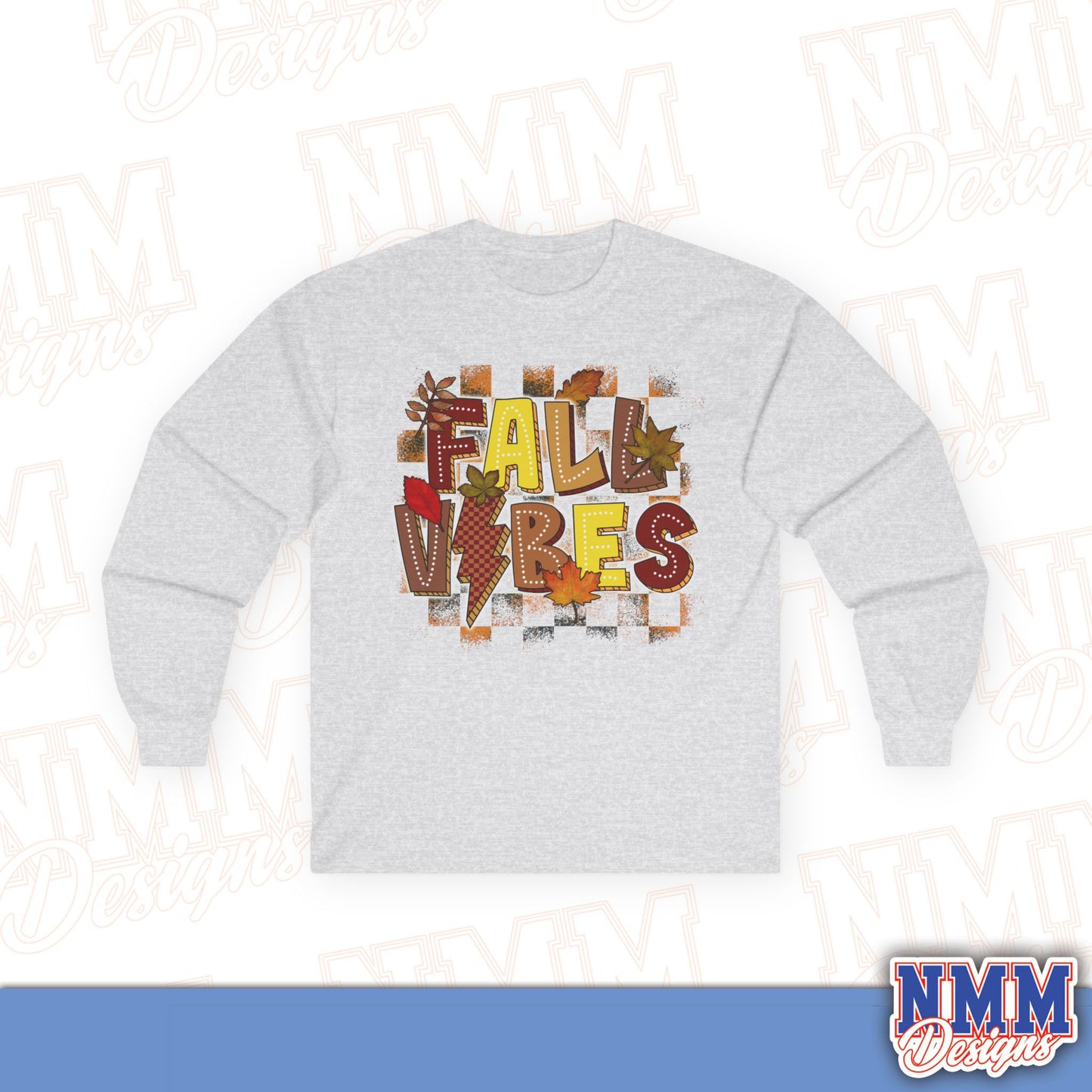Fall Vibes Long Sleeve Tee, Cozy Autumn Shirt, Perfect for Thanksgiving, Seasonal Fashion, Gift for Fall Lovers, Unisex Cotton Top