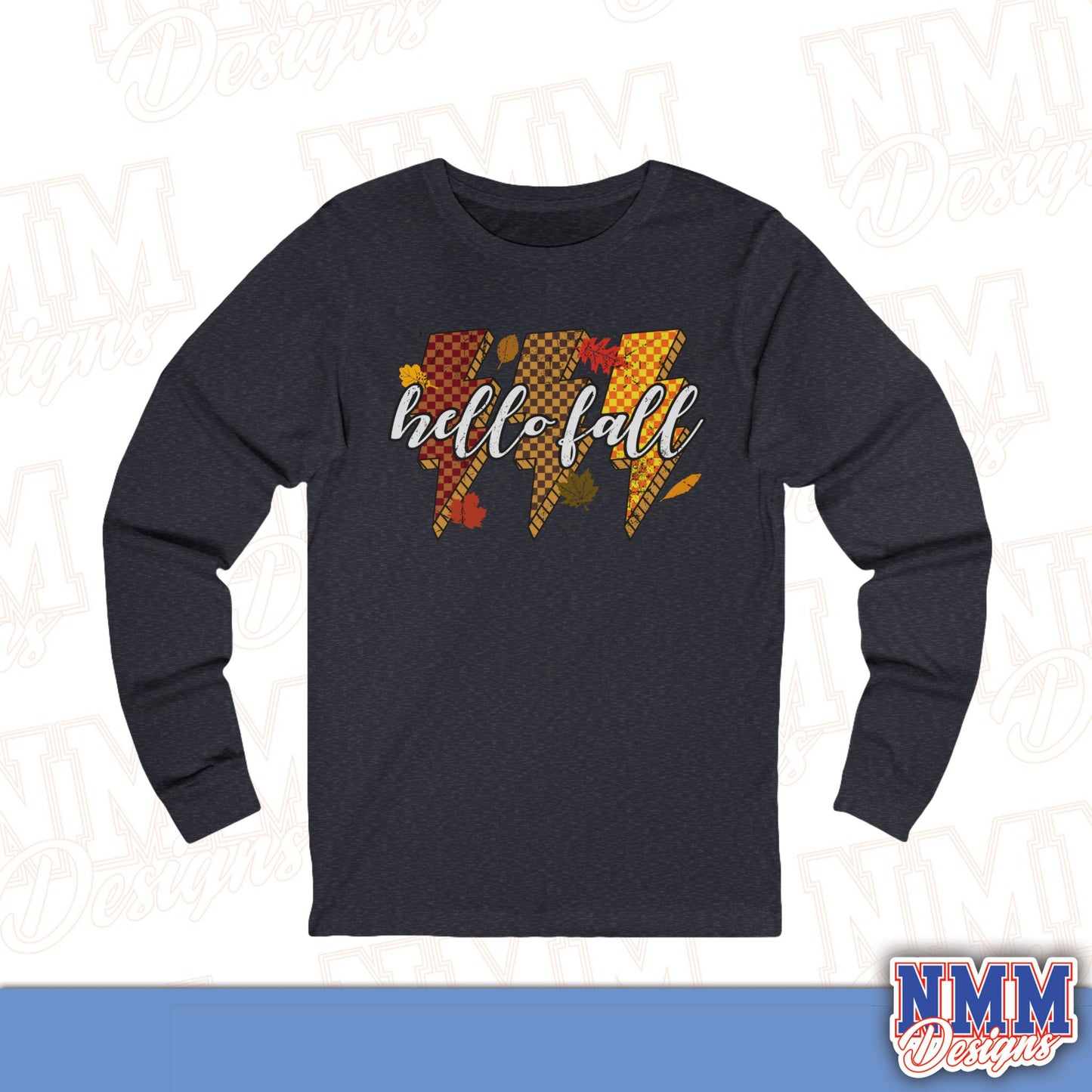 Hello-Fall Unisex Long Sleeve Tee, Cozy Autumn Shirt, Fall Fashion Top, Thanksgiving Gift, Seasonal Layering Tee