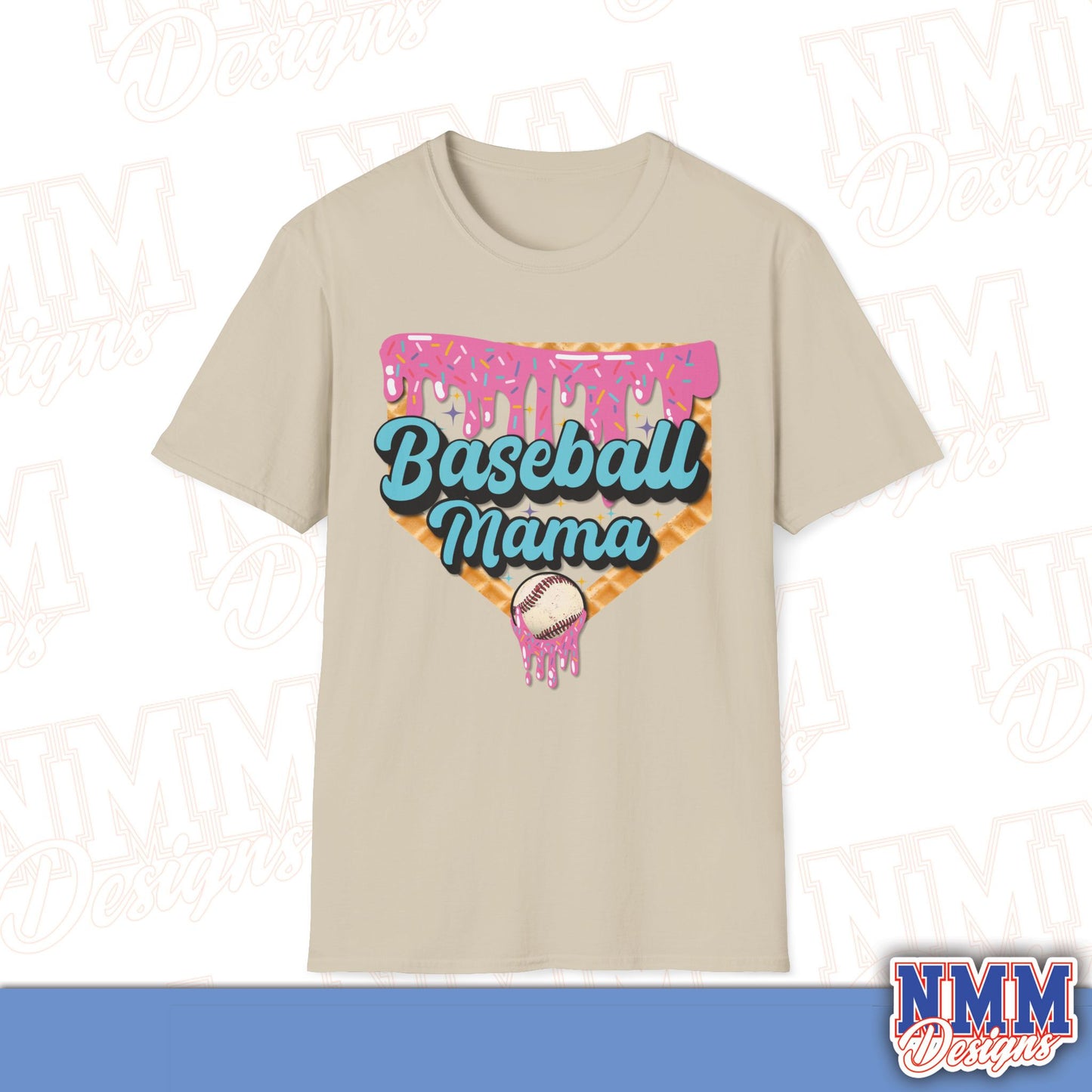 Baseball Mama Unisex Softstyle T-Shirt – Perfect Gift for Sports Moms
