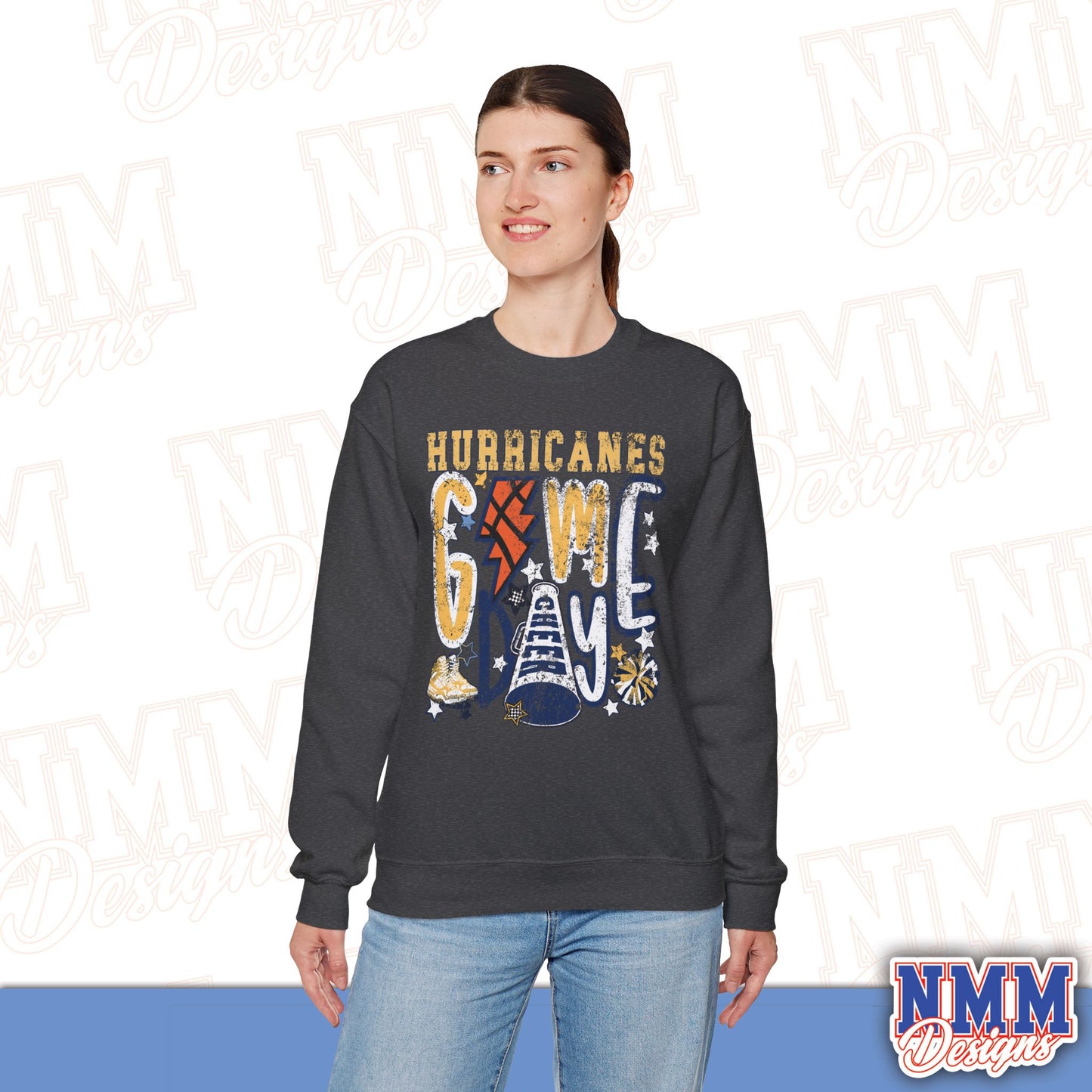 Hurricanes Game Vintage Graphic Crewneck Sweatshirt — Retro Football Tailgate Pullover