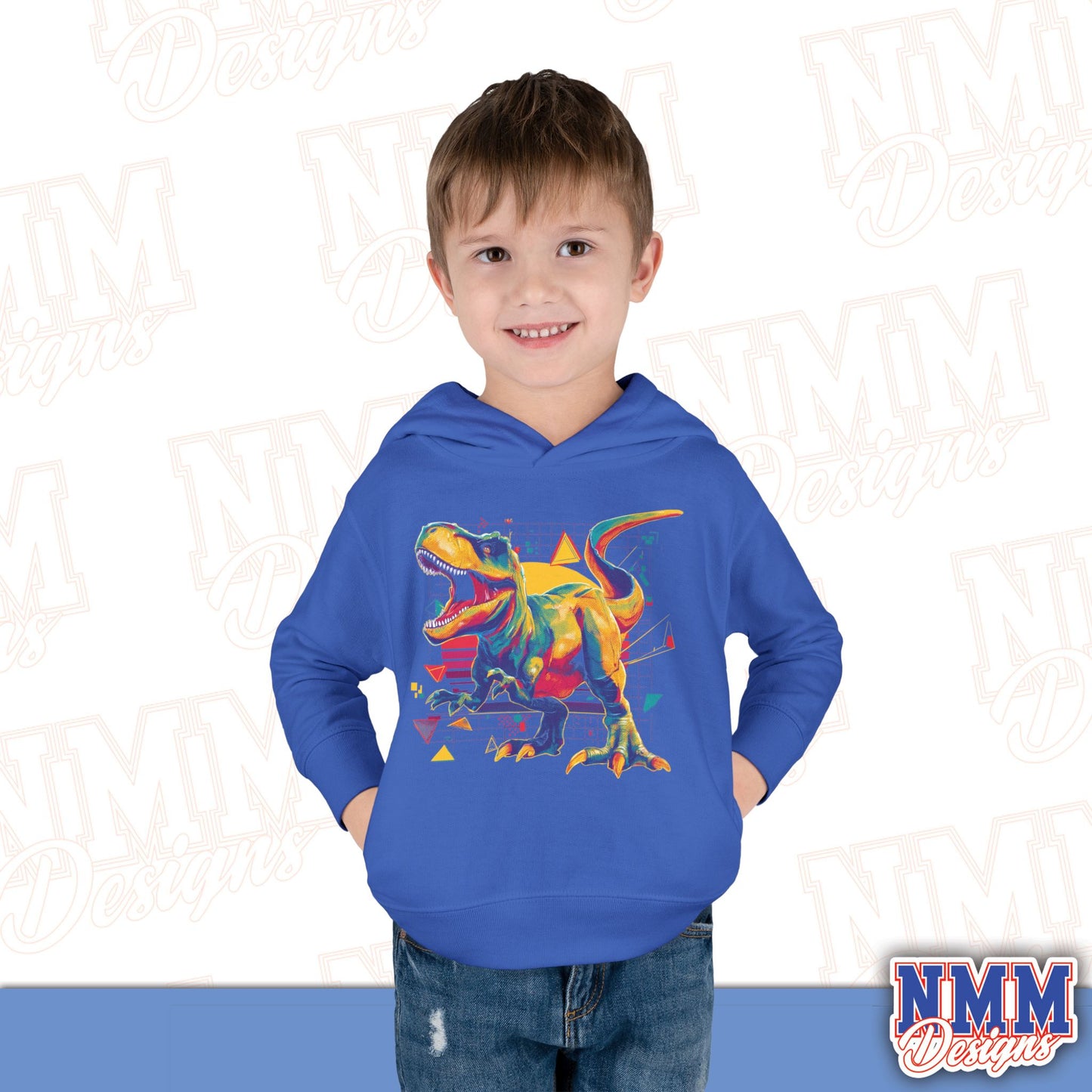 Colorful Dinosaur Toddler Pullover Hoodie