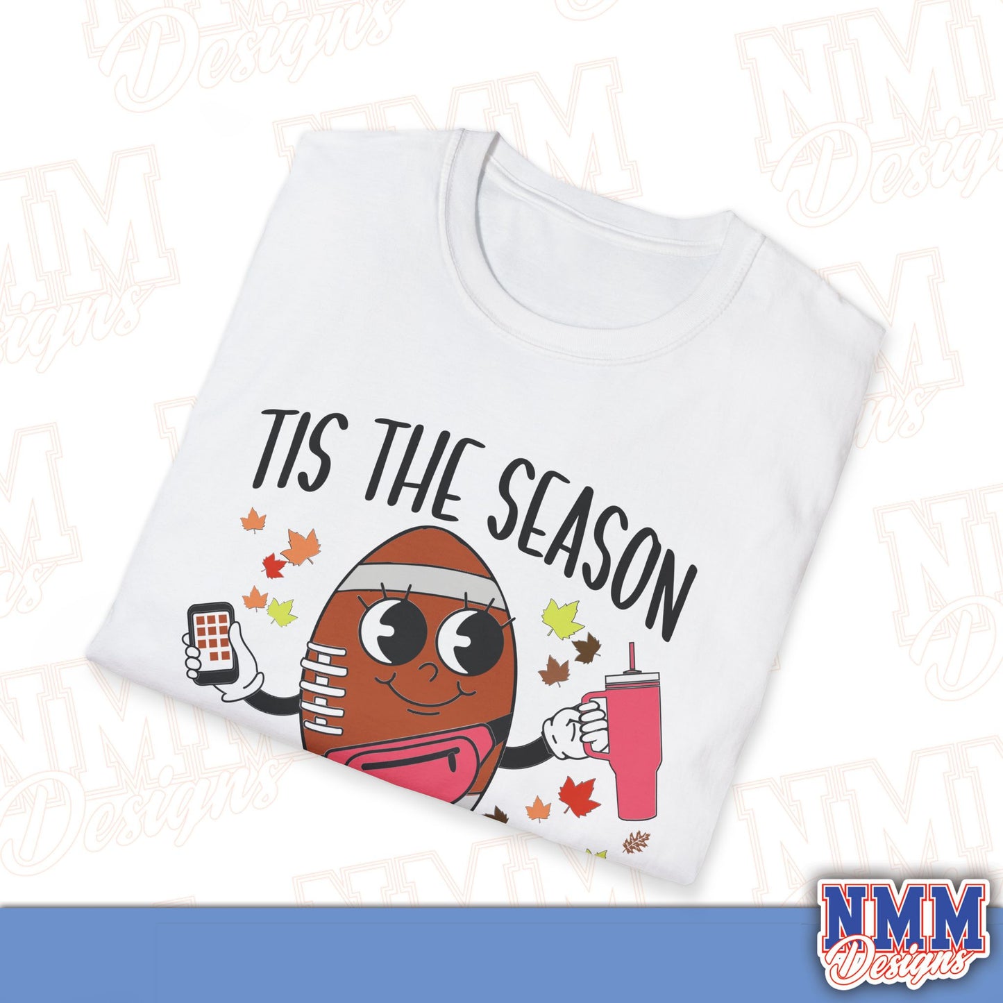 Festive Football T-Shirt, Unisex Softstyle Tee, Perfect for Game Day, Sports Events, Fall Celebrations, Holiday Gatherings, Casual Wear