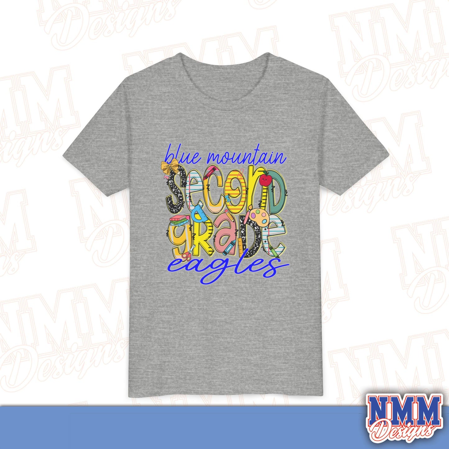 Blue Mountain Eagles Second Grade Youth Shirt, Kids Sportswear, School Spirit Apparel, Back to School
