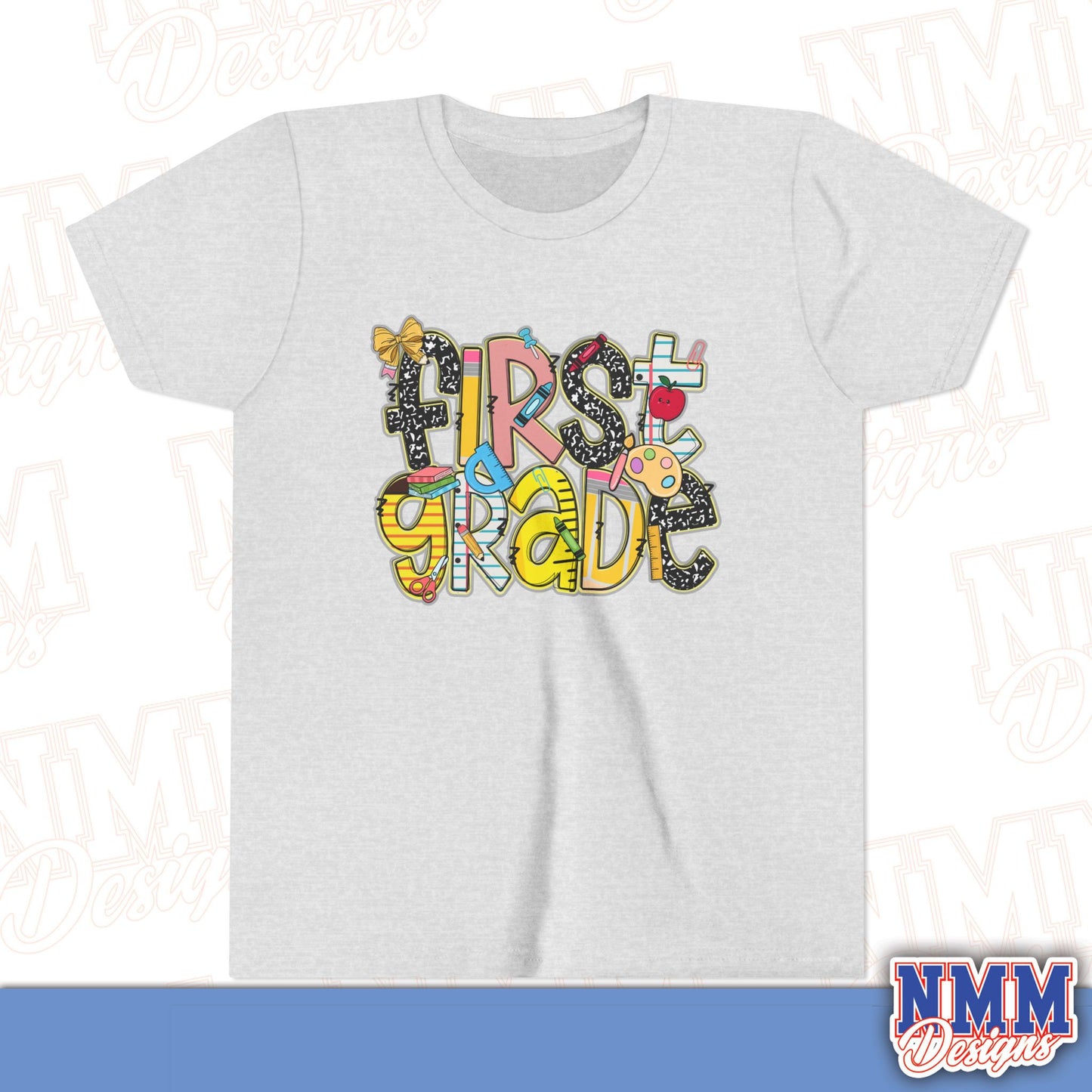 First Grade Back to School Youth Shirt, Kids Sportswear, School Spirit Apparel, Back to School