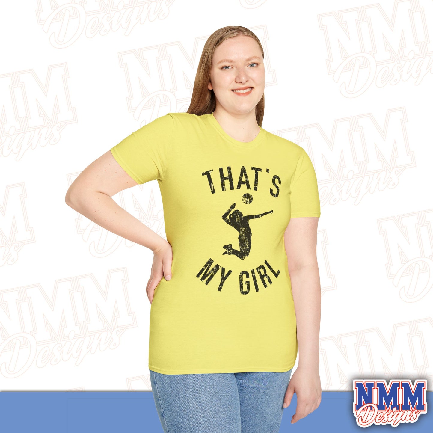 That's My Girl Volleyball T-Shirt, Sports Tee, Active Lifestyle Wear, Volleyball Apparel