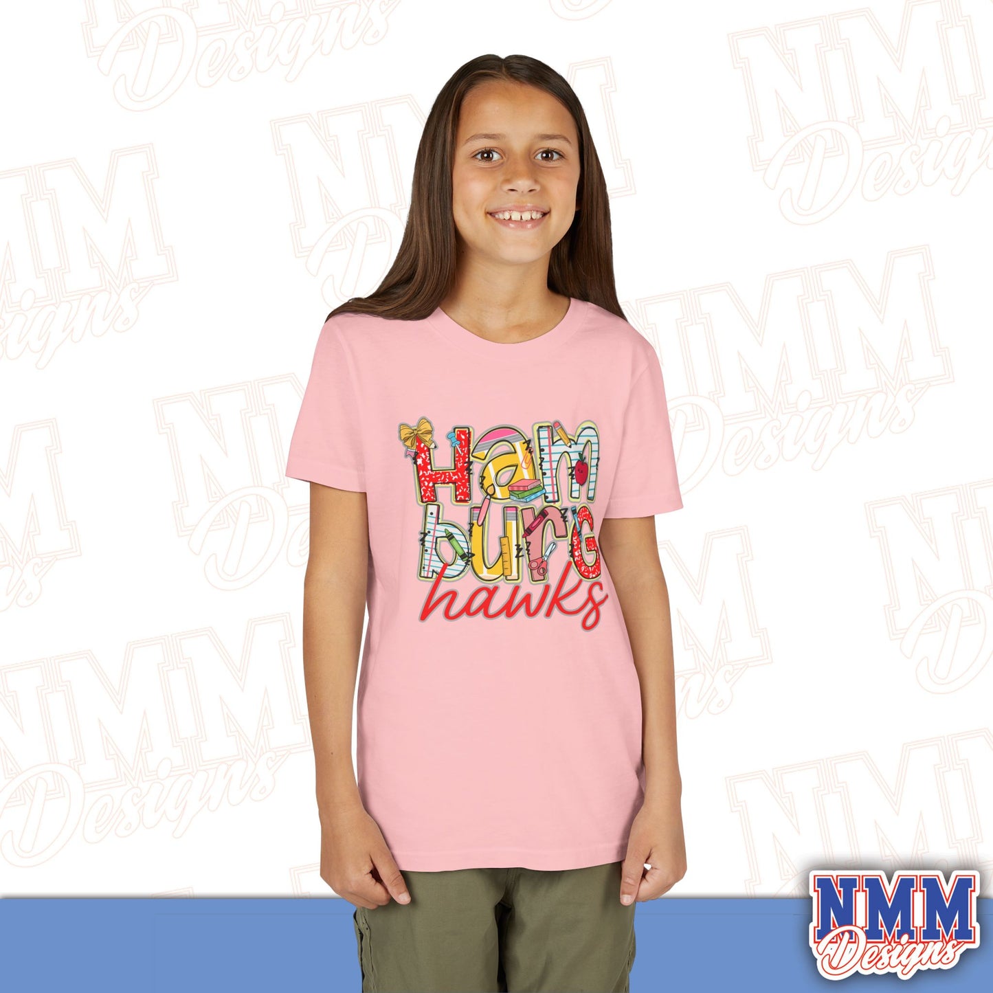 Hamburg Hawks Youth Shirt, Kids Sportswear,School Spirit Apparel, Back to School