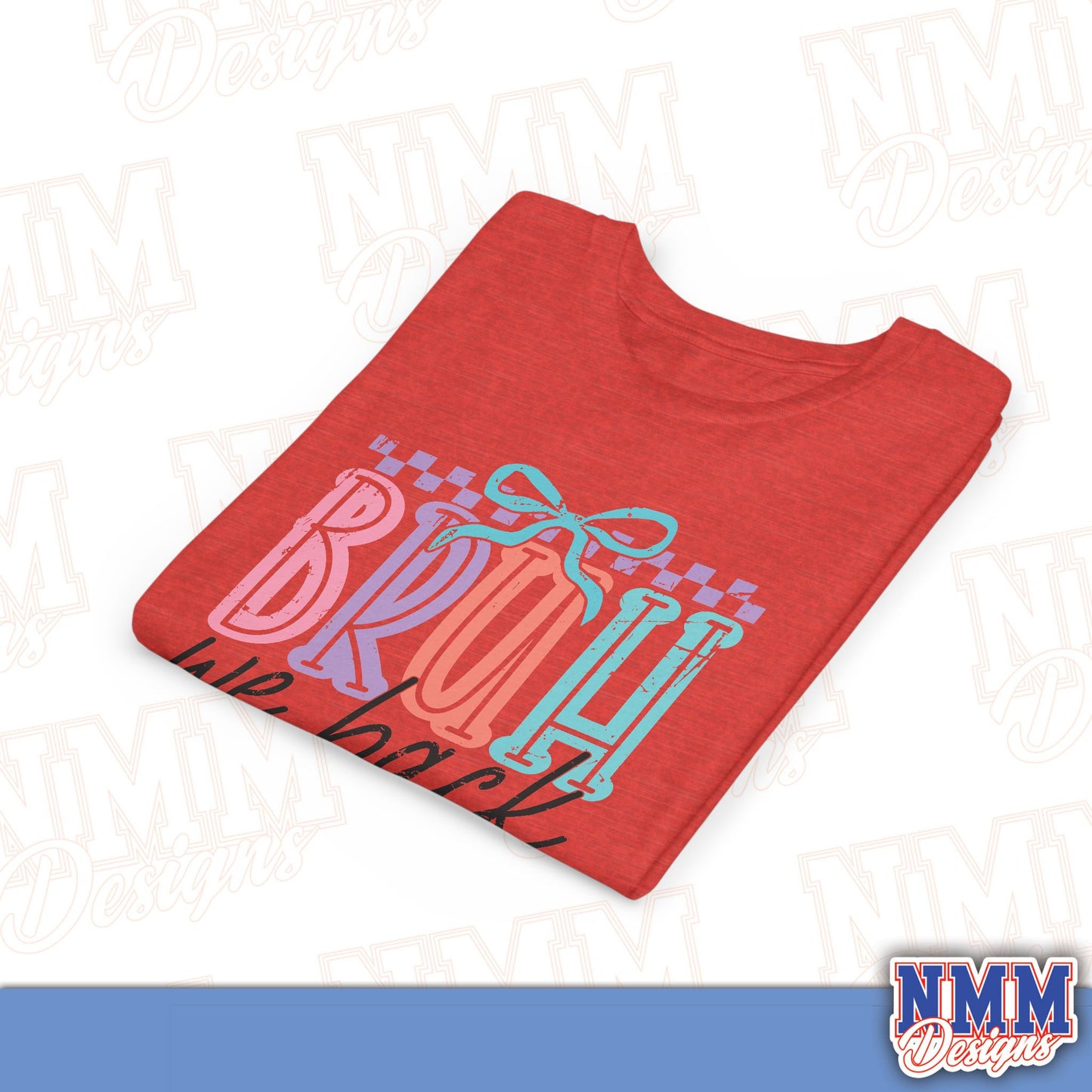 Colorful Youth Short Sleeve Tee - 'Bruh We Back' Fun Graphic T-Shirt for Kids, Birthday Gift, Everyday Wear, Summer Vibes, Trendy Apparel
