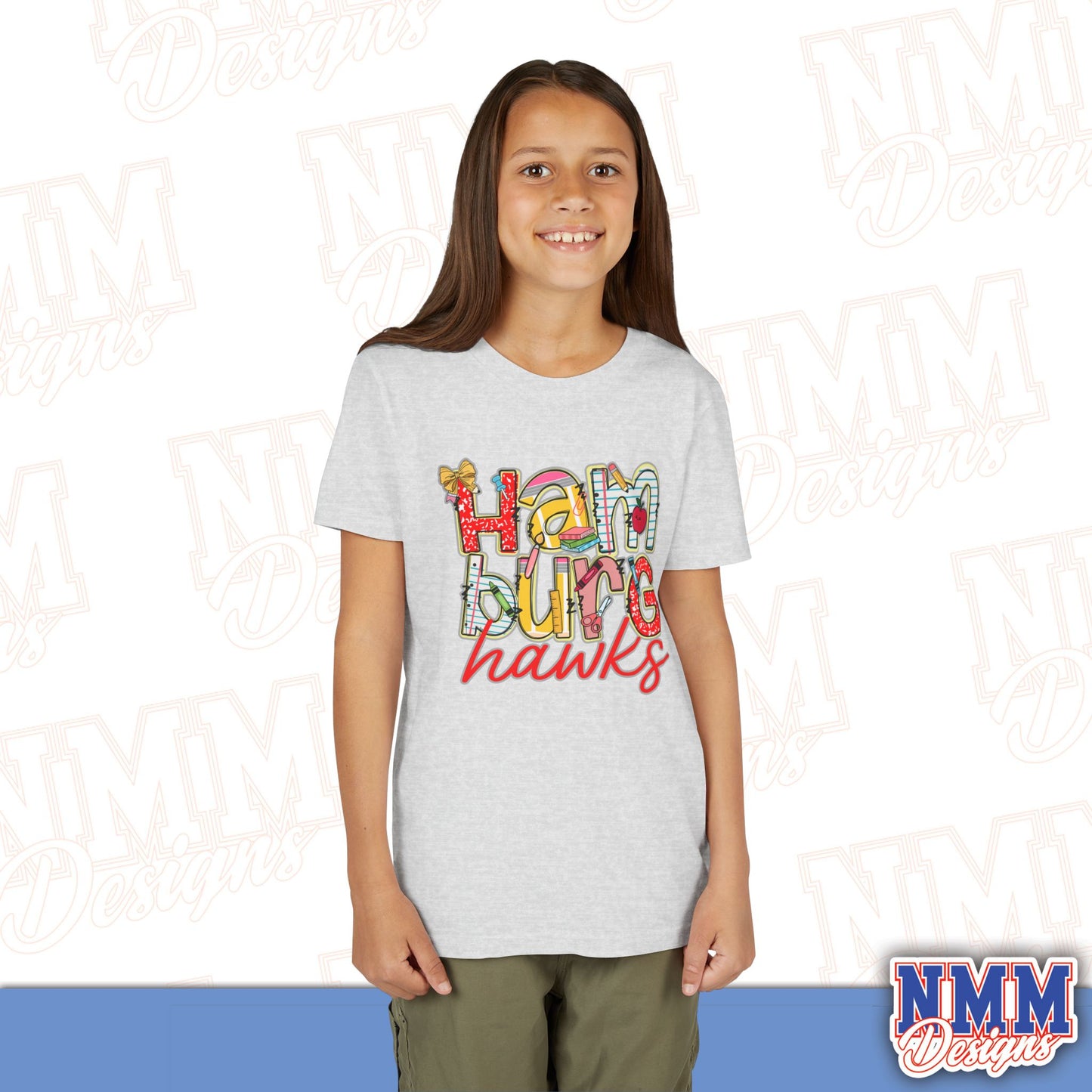 Hamburg Hawks Youth Shirt, Kids Sportswear,School Spirit Apparel, Back to School