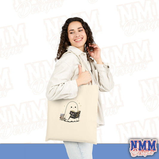 Ghost Canvas Tote Bag with Book of Spells