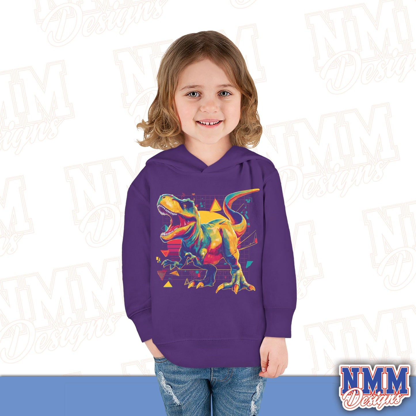 Colorful Dinosaur Toddler Pullover Hoodie