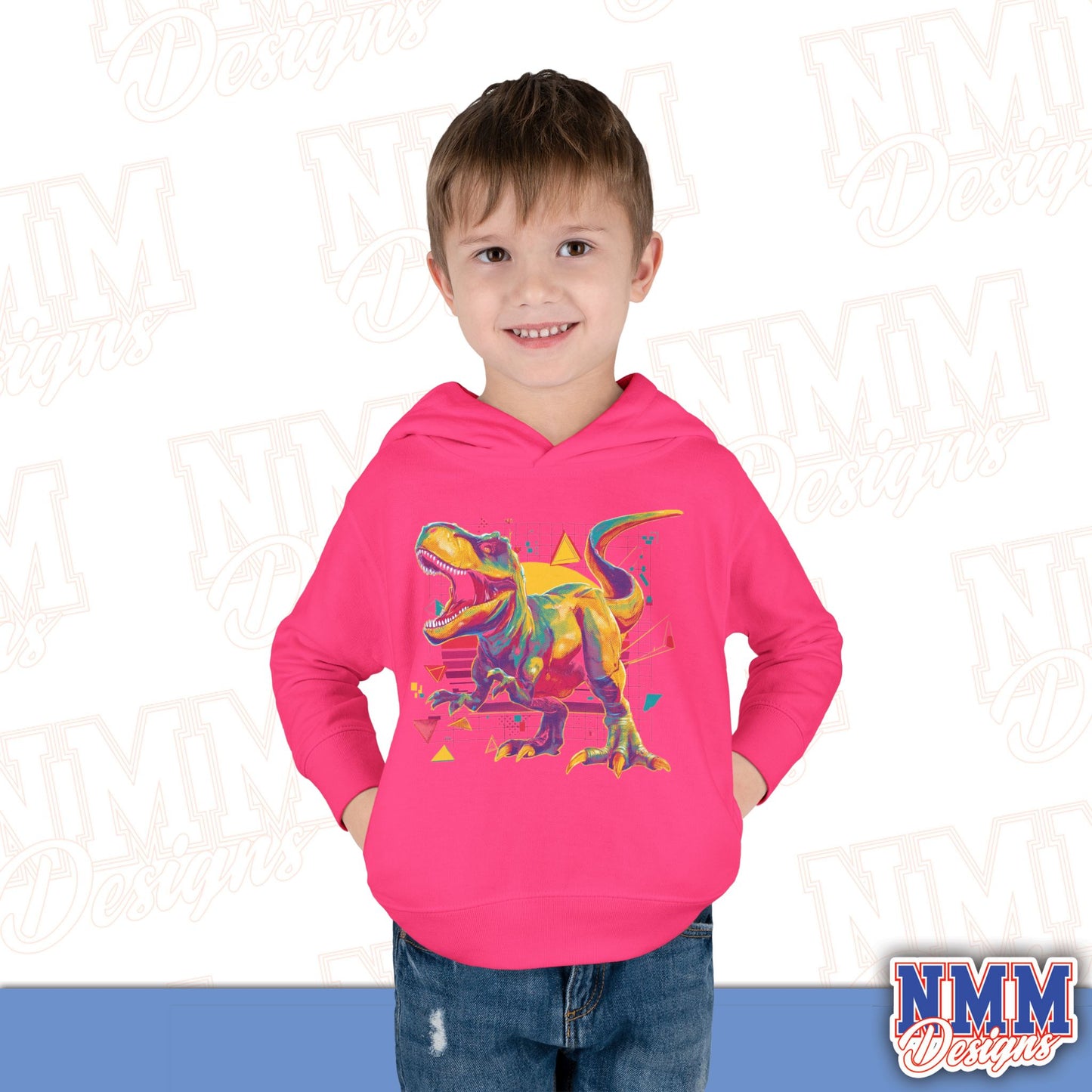 Colorful Dinosaur Toddler Pullover Hoodie
