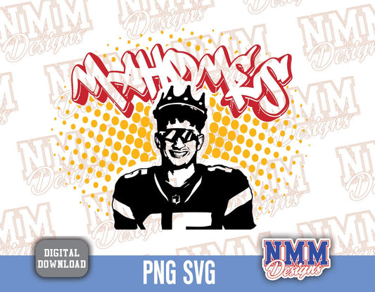 Mahomes SVG-PNG color-Mahomes PNG-Mahomes 13 Seconds-Mahomes Grim Reaper-Pom Poms